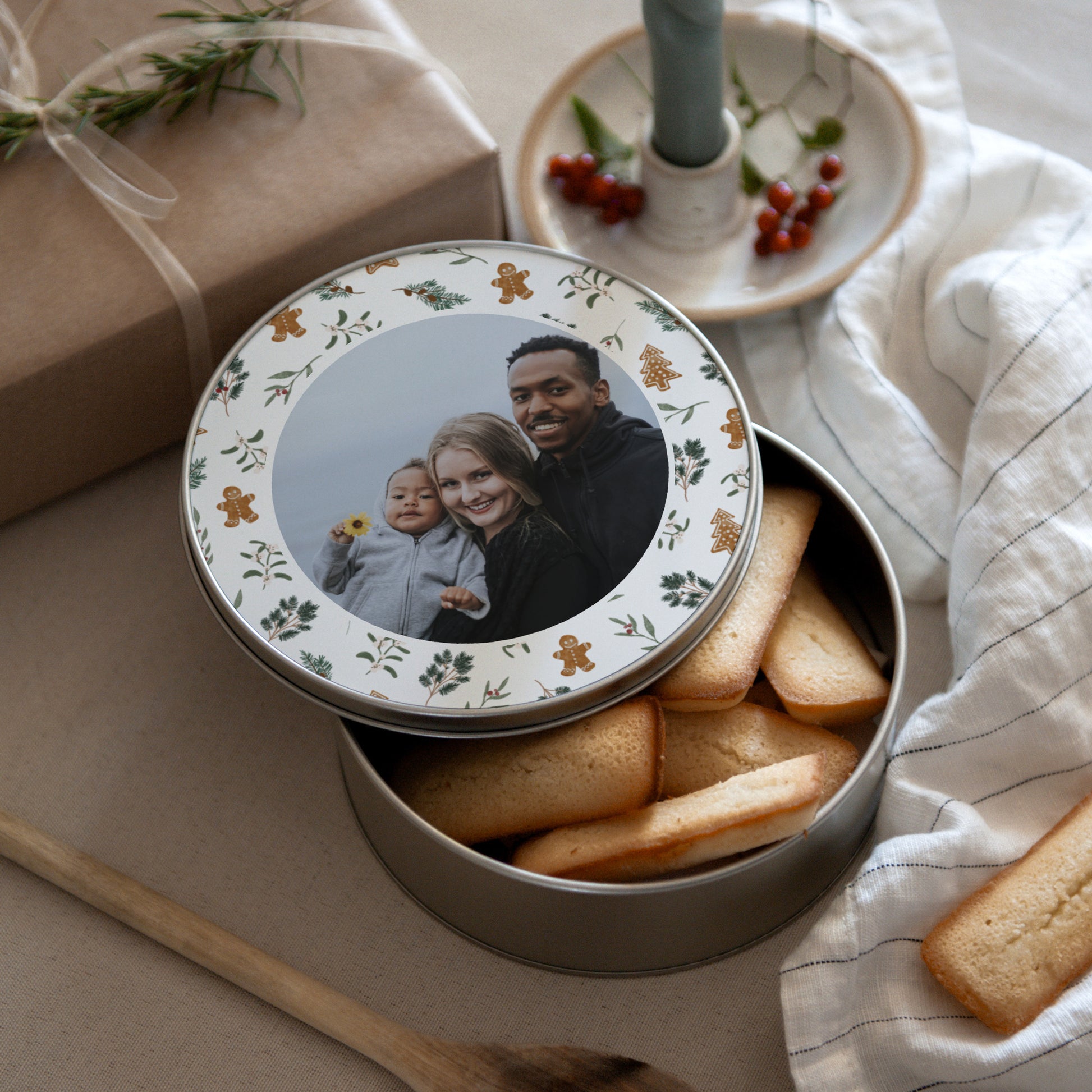 Boite métallique Fin d'année Ronde biscuits noël photo N° 3