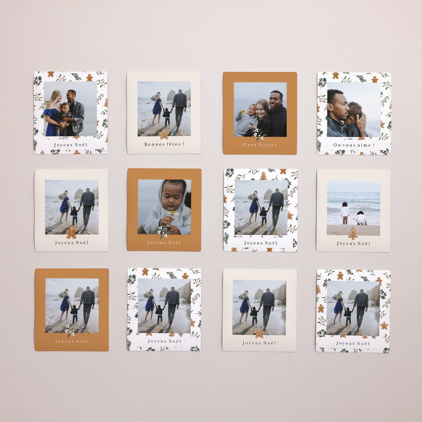 Tirage photo Fin d'année Lot de 12, magnétique biscuits noël photo N° 1