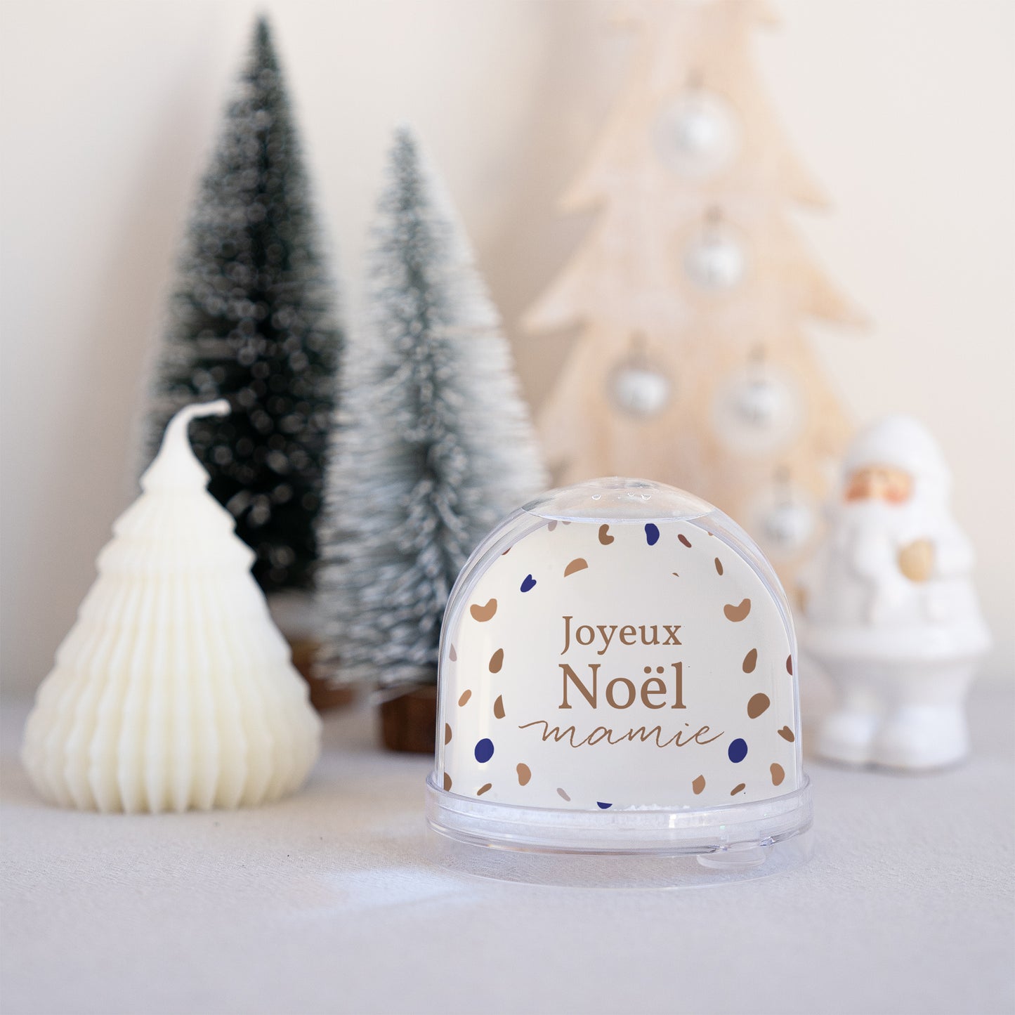 Boule à neige Fin d'année Verre Galets décoratifs & liseré Or photo N° 4