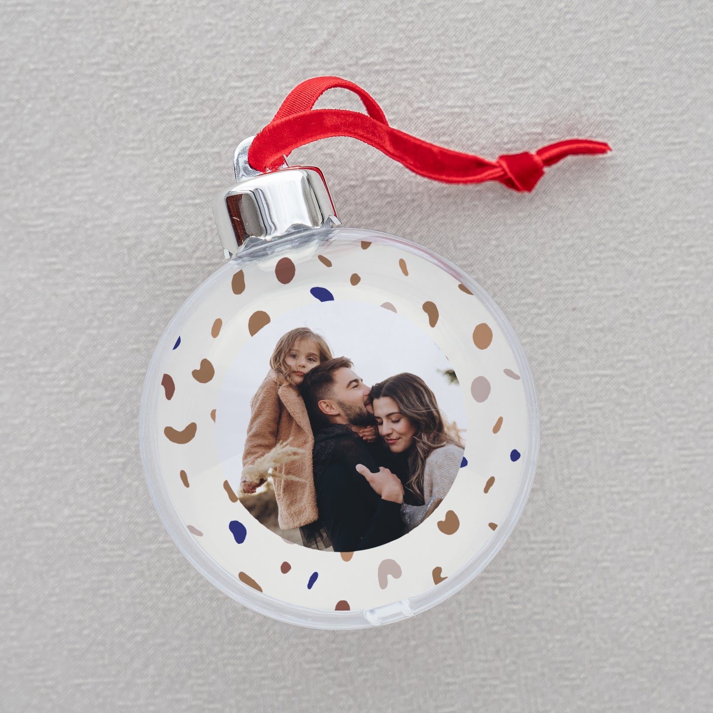 Boule de Noël Fin d'année Ronde Galets décoratifs & liseré Or photo N° 2