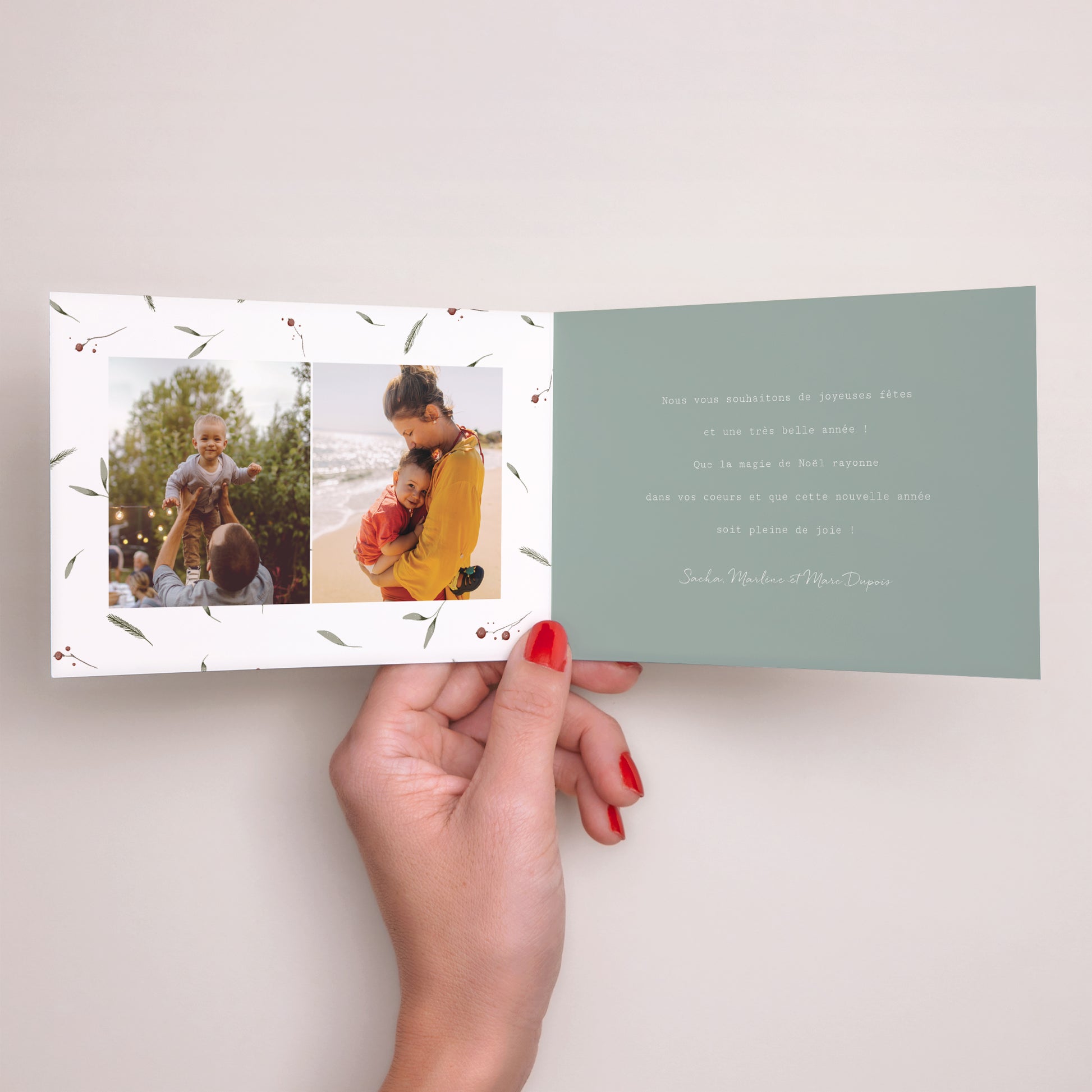 Carte de Noel Fin d'année Double volet paysage Saison de Noël photo N° 2