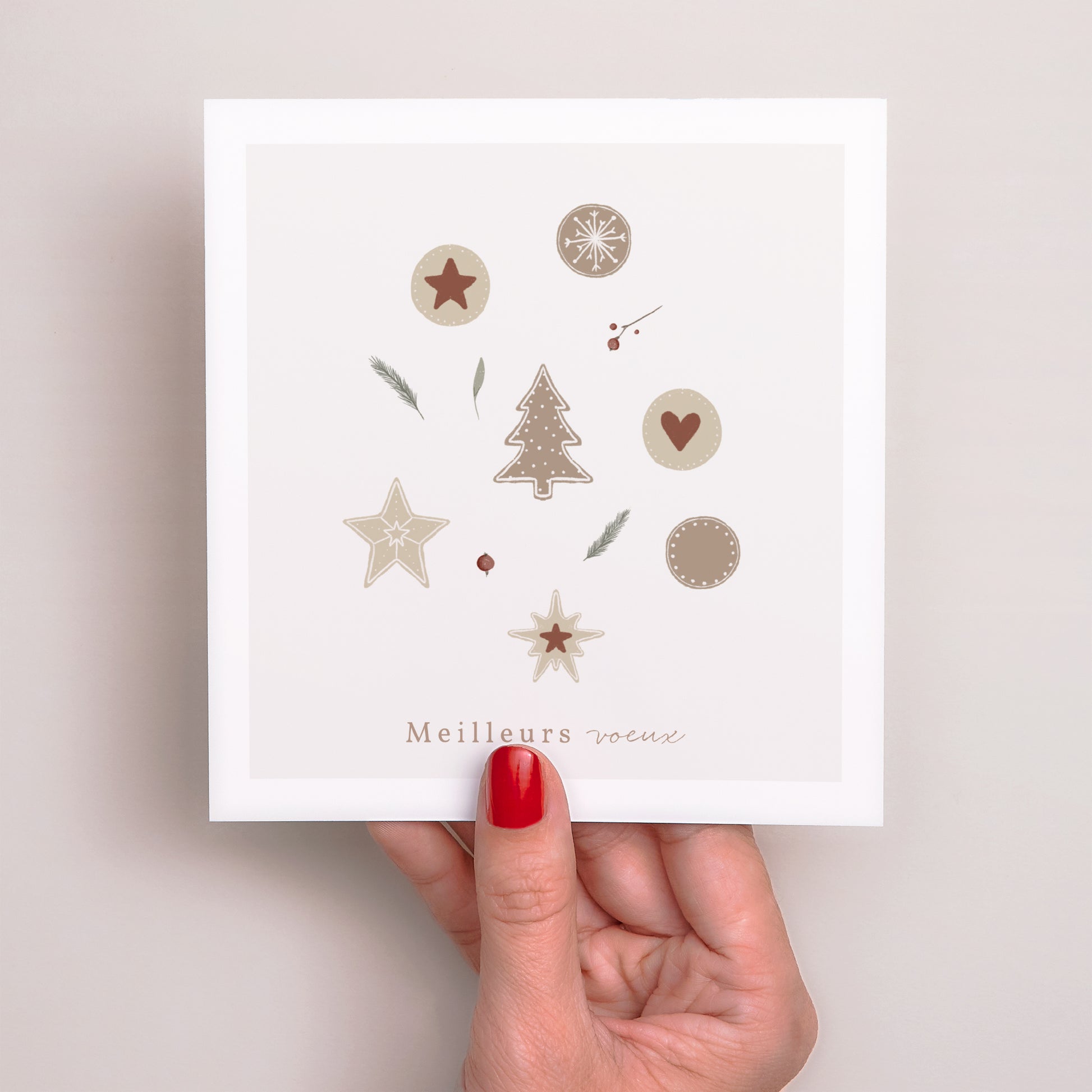 Carte de Noel Fin d'année Carré Cookies Design photo N° 2