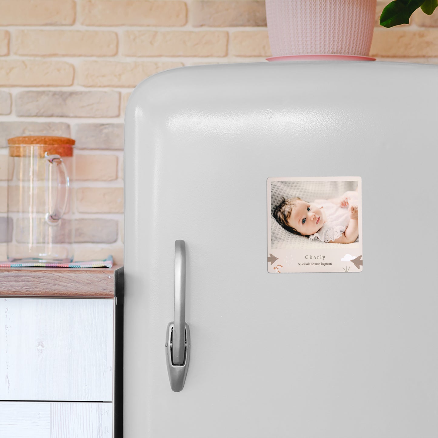 Remerciements Baptême Lot de 9, magnétique Oiseau, nuages, et branche d'olivier IV photo N° 4