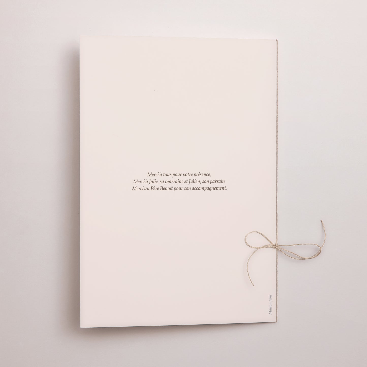 Livret de messe Baptême Double volet Oiseau, nuages, et branche d'olivier IV photo N° 3