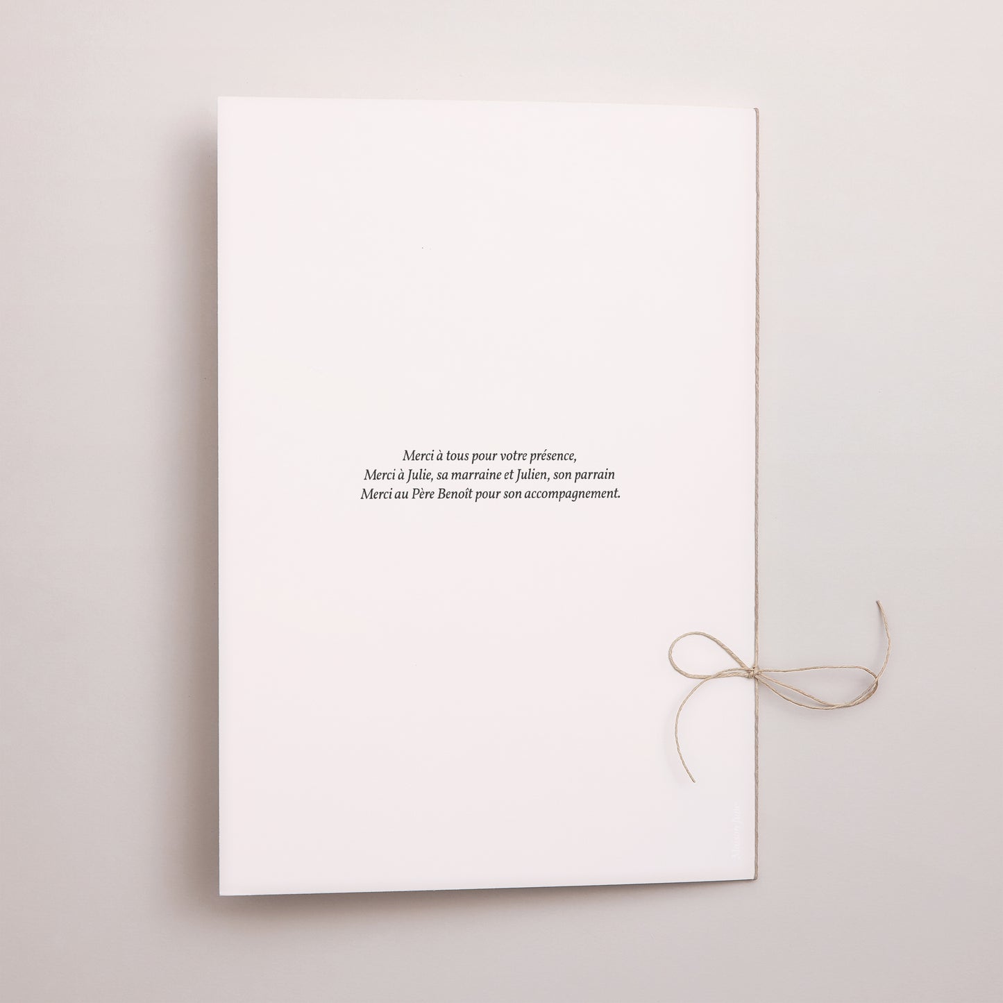 Livret de messe Baptême Double volet Hiver, fille photo N° 3