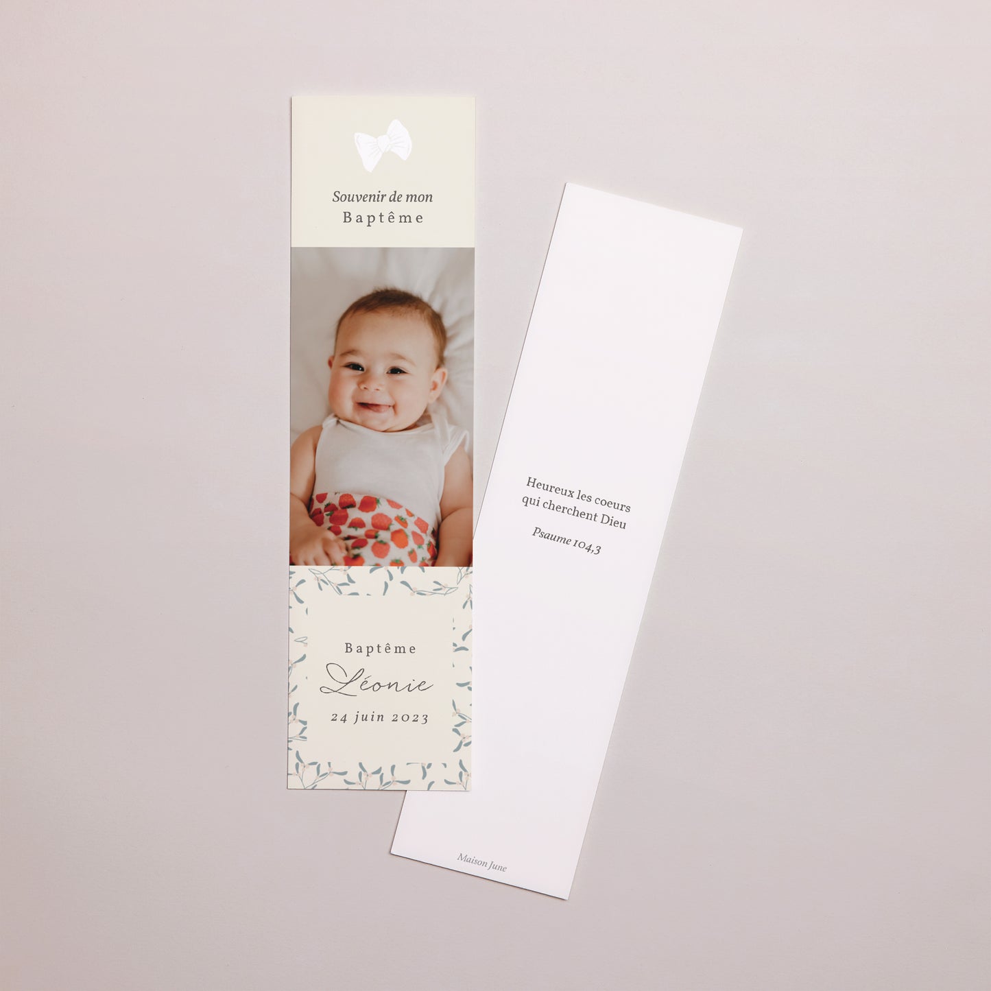 Marque-page Baptême Marque-page Bébé, coussin photo N° 1