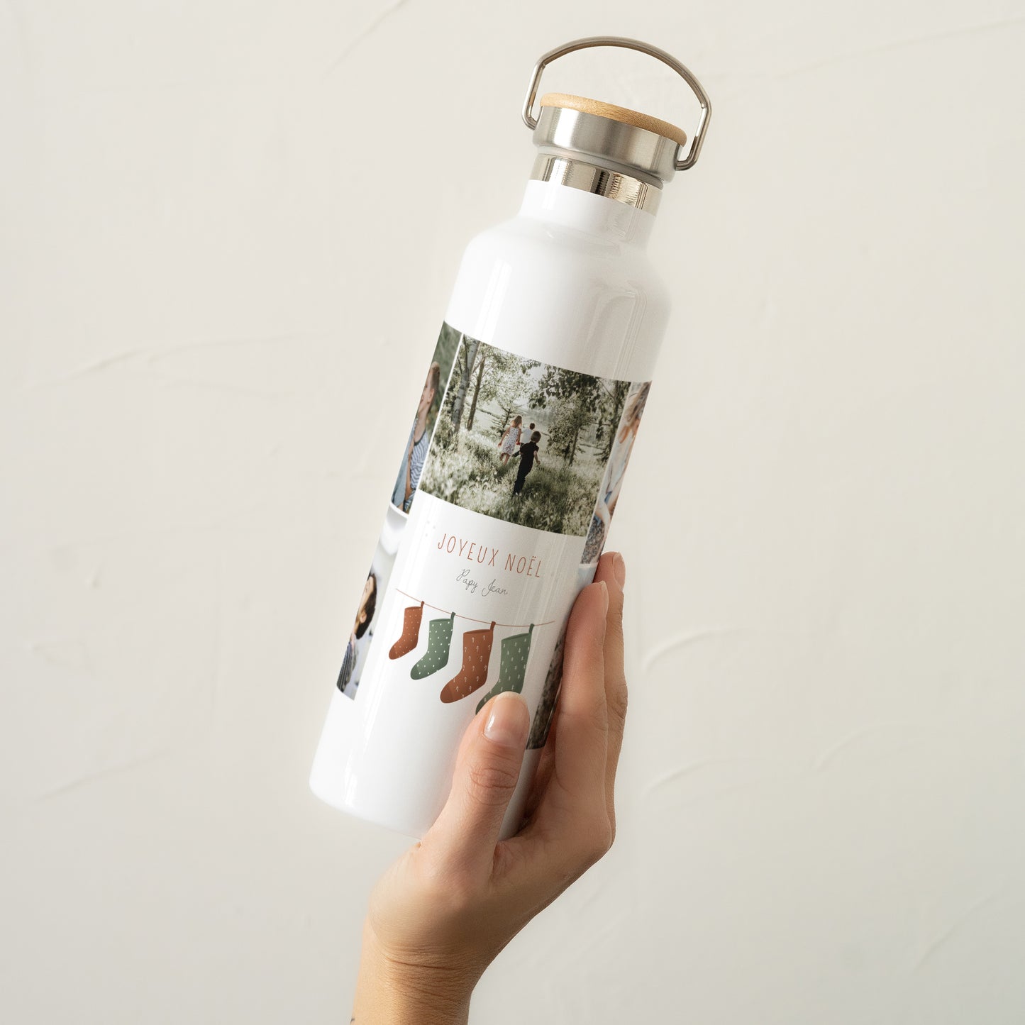 Gourde Fin d'année 75 cl Branches de sapin de Noël photo N° 2