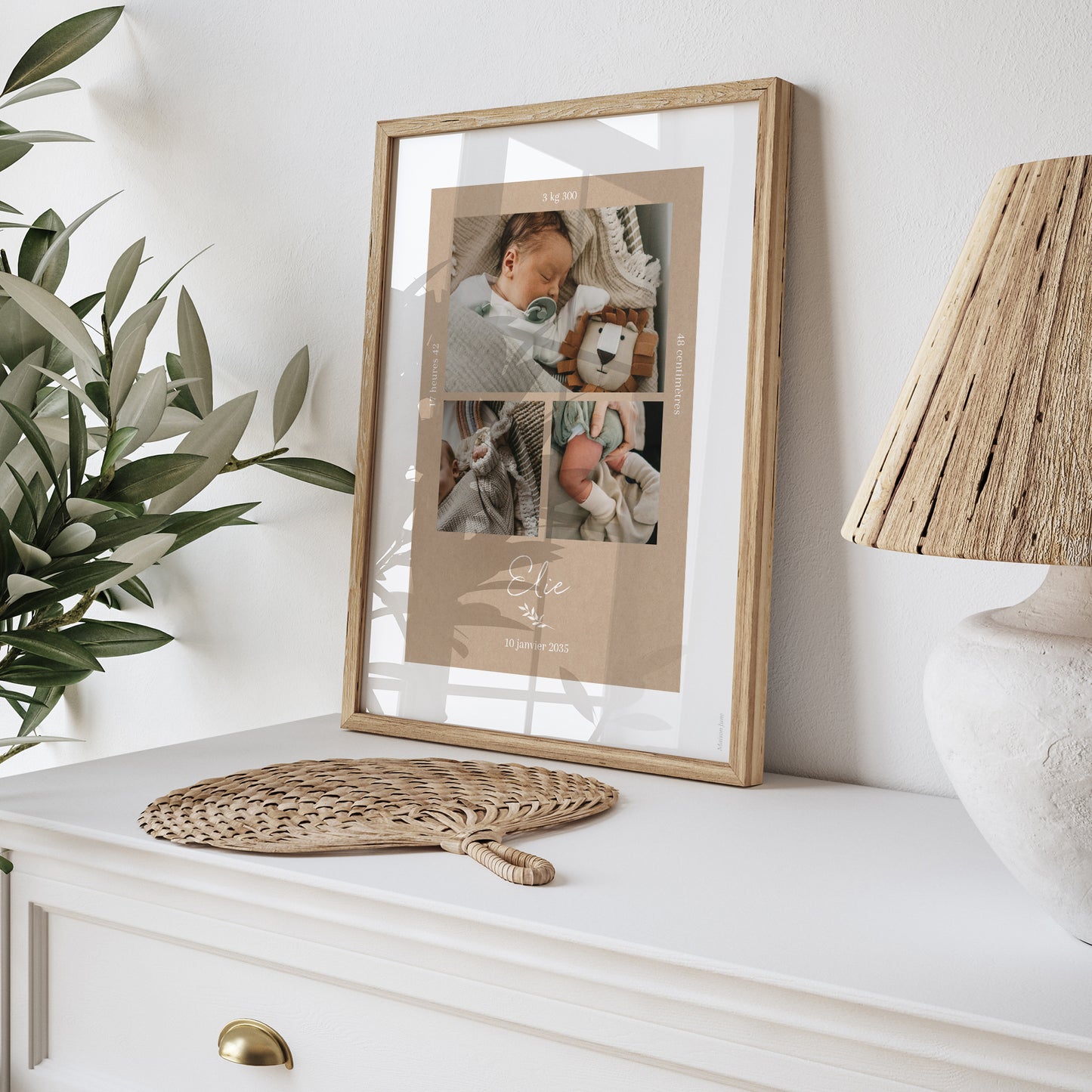 Affiche Naissance Portrait Portrait Kraft Naturel photo N° 5