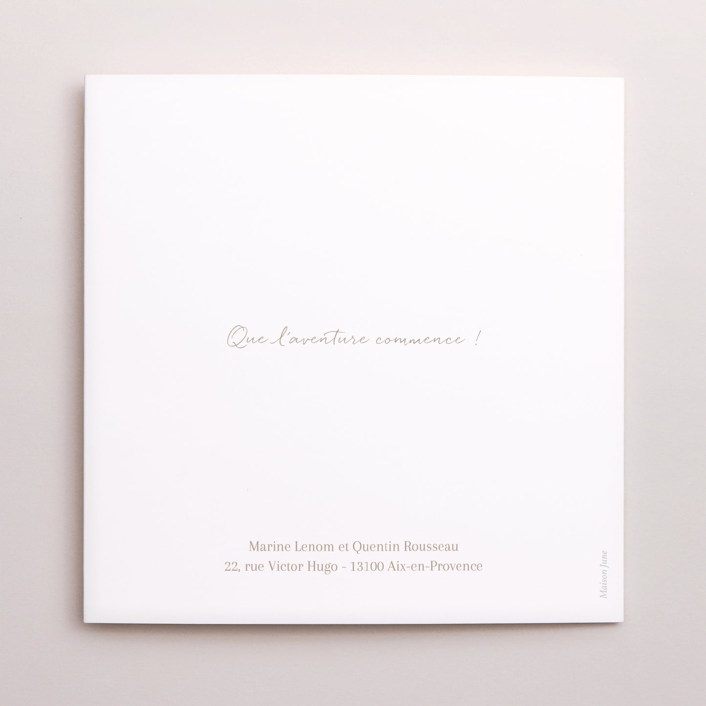 Faire-part Naissance Carré double volet Portrait Kraft Naturel photo N° 3