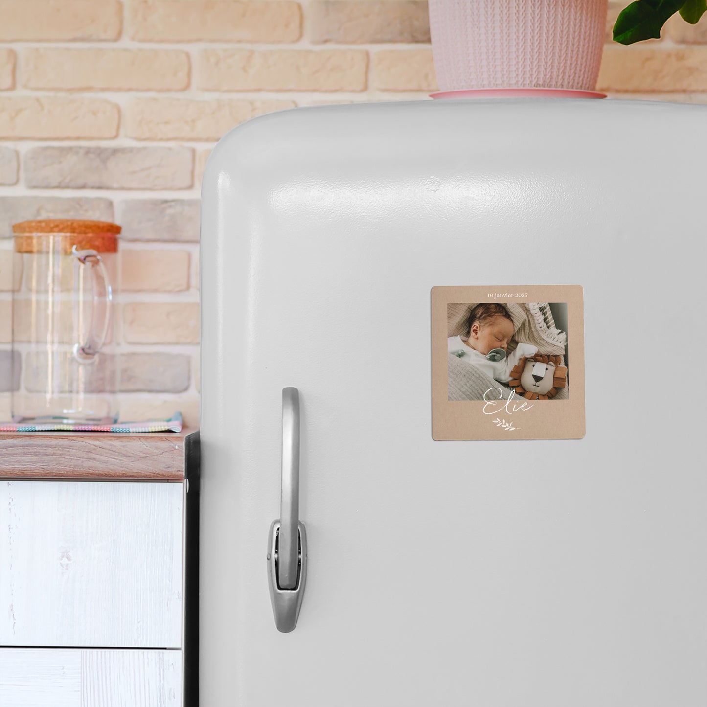 Remerciements Naissance Lot de 9, magnétique Portrait Kraft Naturel photo N° 4