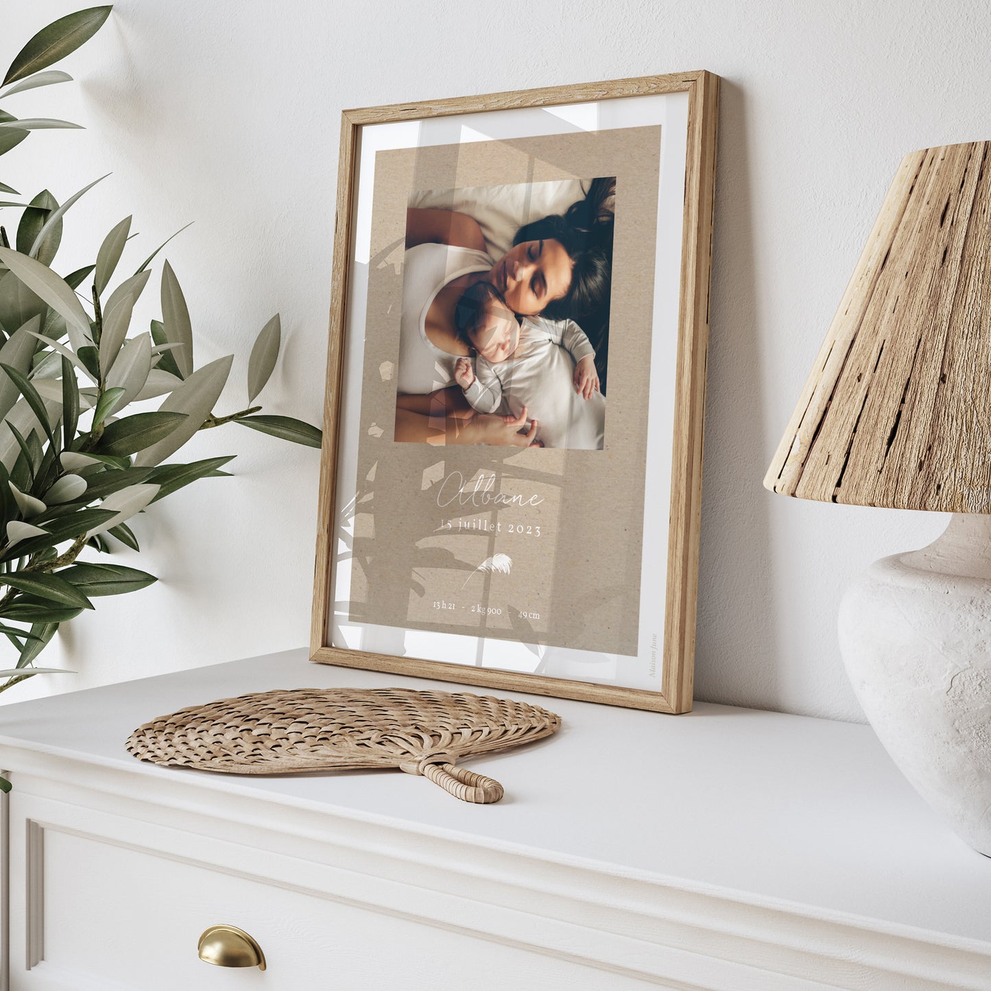 Affiche Naissance Portrait Couronne Kraft photo N° 5