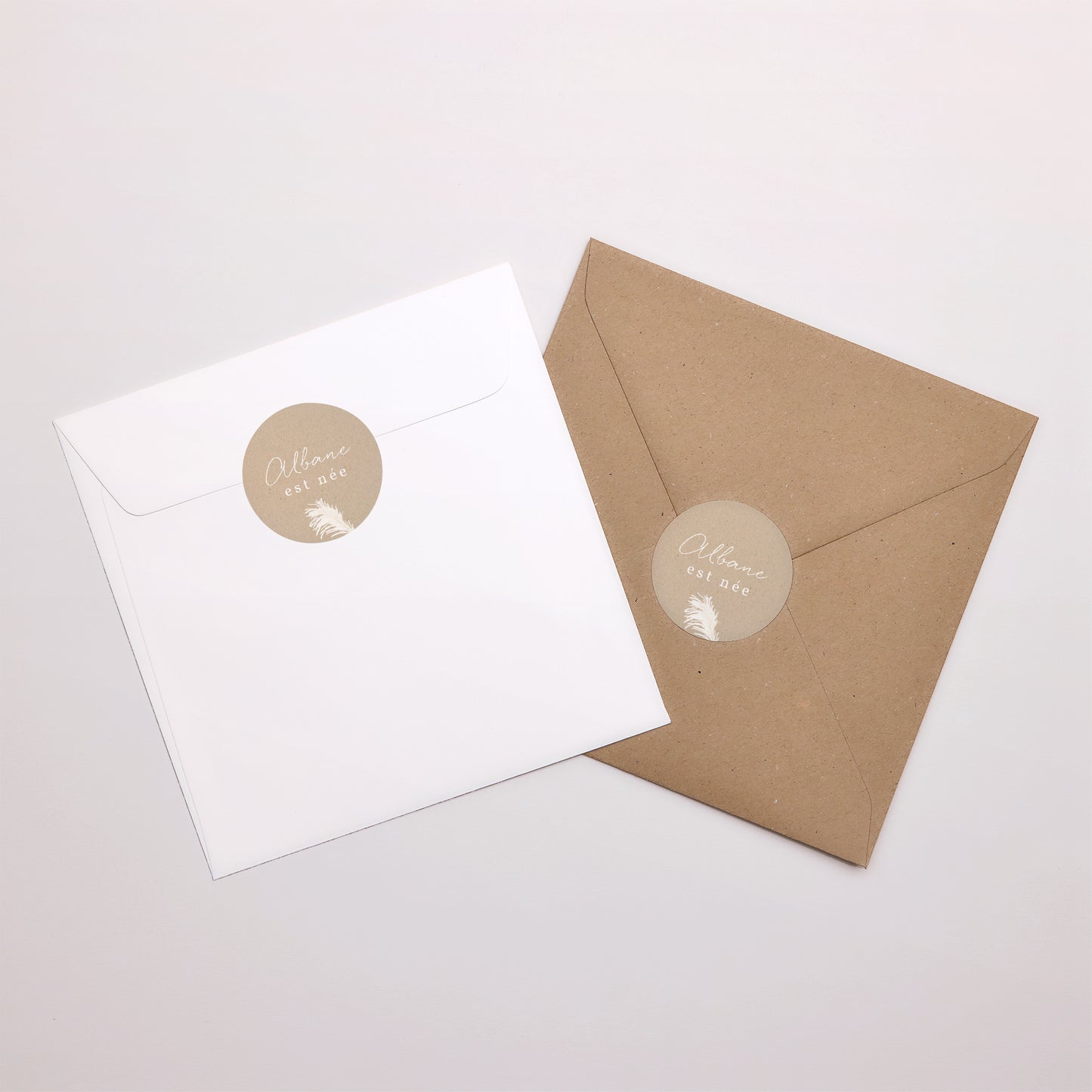 Sticker Naissance Rond Couronne Kraft photo N° 3