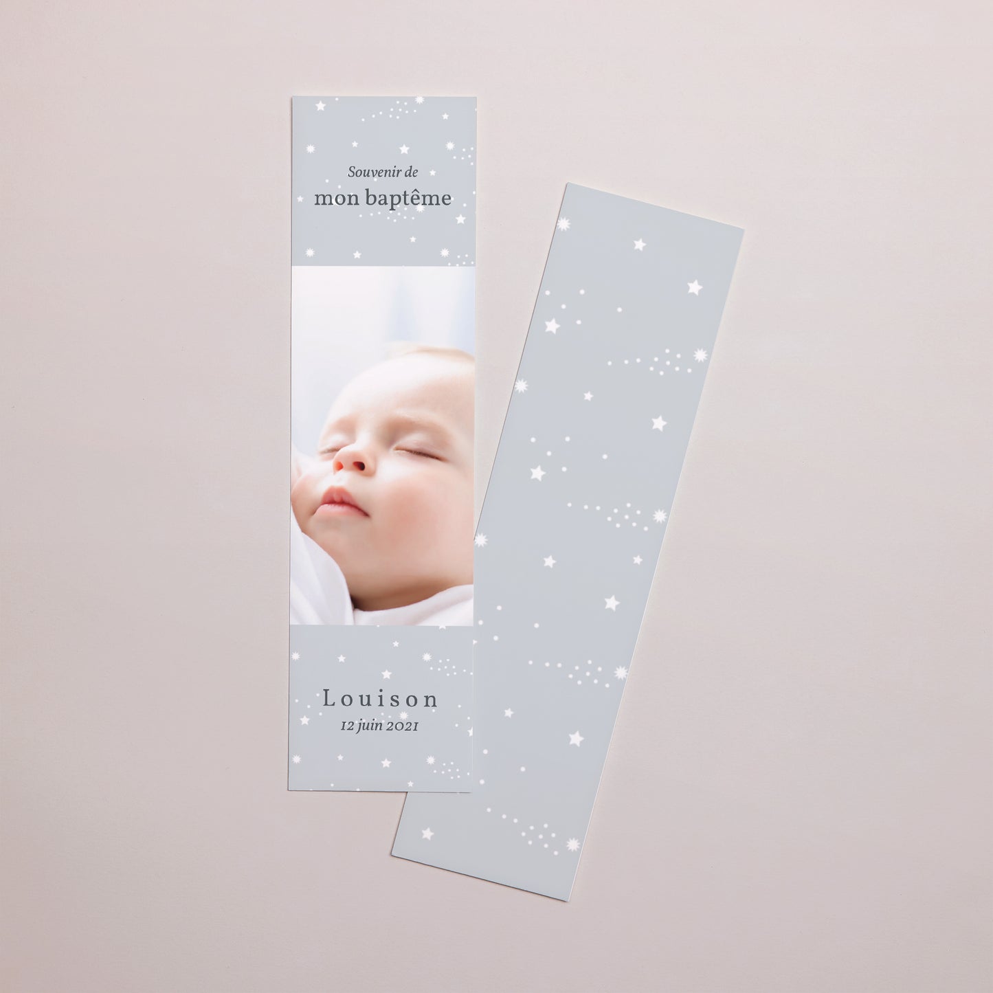 Marque-page Baptême Marque-page Etoiles Divines, Gris photo N° 1