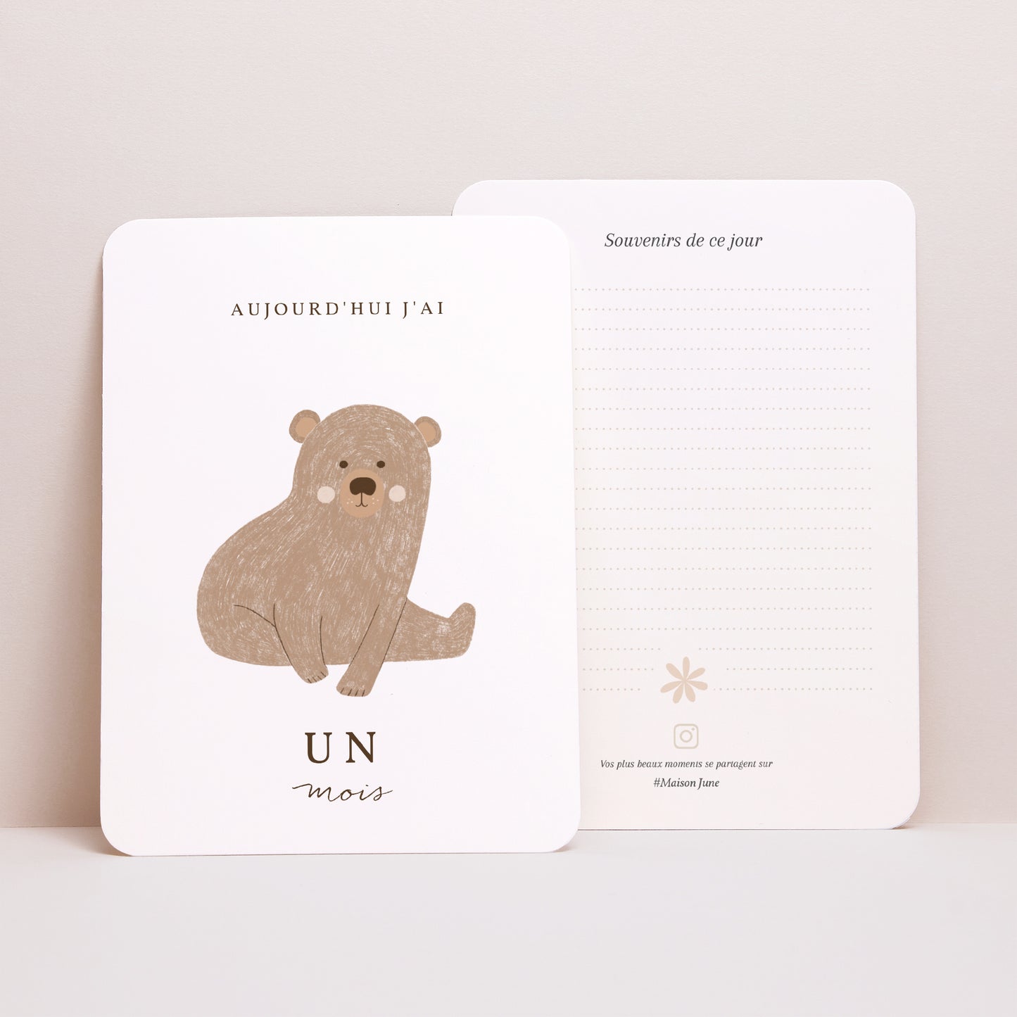 Carte étape bébé Naissance Lot de 12 Ourson photo N° 4