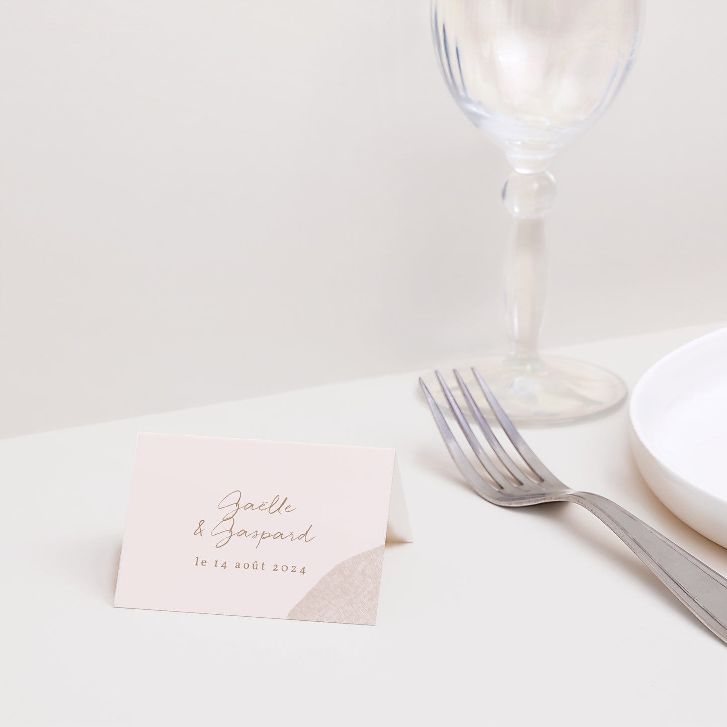 Marque-place Mariage 2 volets Terre de Sienne photo N° 2