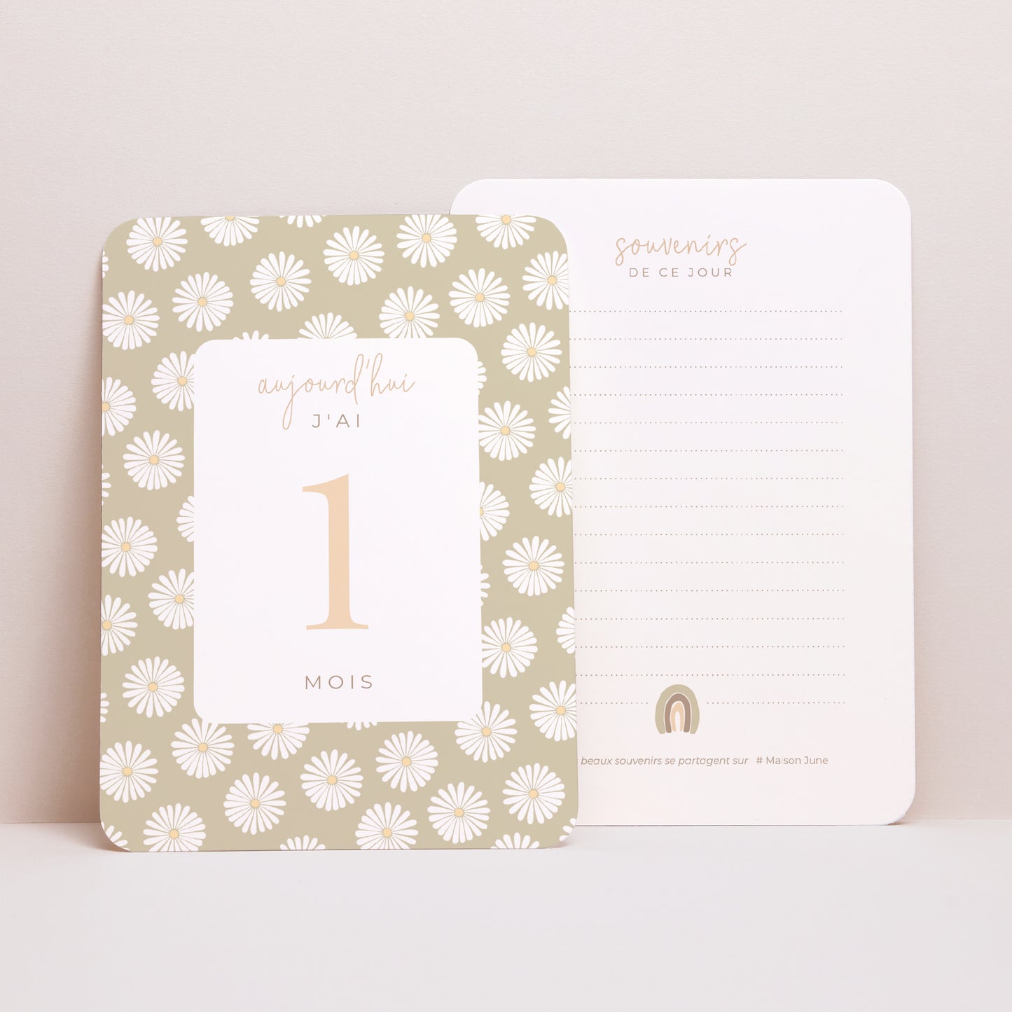 Carte étape bébé Naissance Lot de 12 Mobile Marguerite photo N° 4