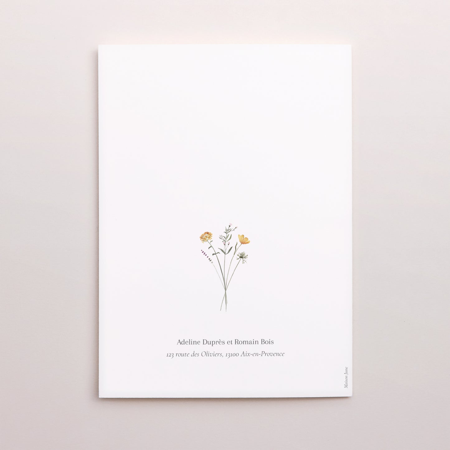 Remerciements Mariage Portrait double volet Couronne petites fleurs photo N° 3