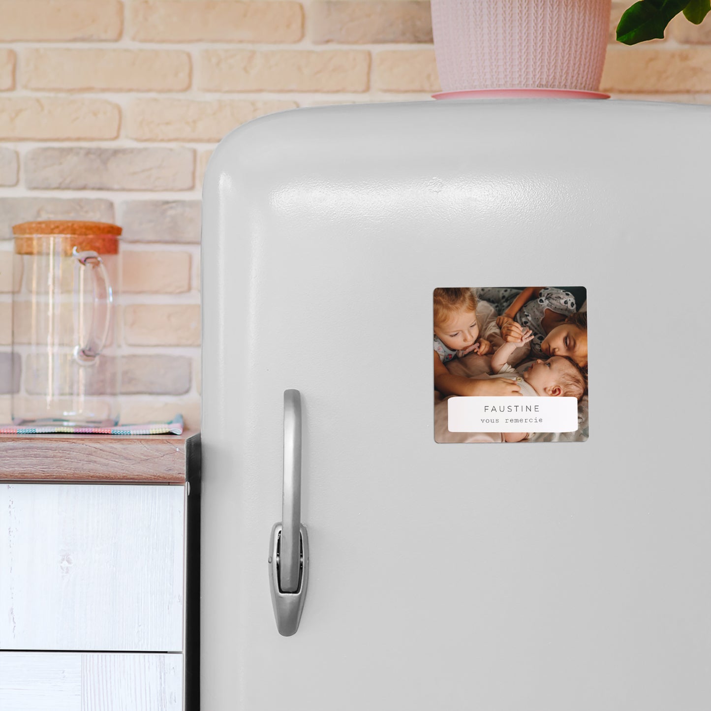 Remerciements Naissance Lot de 9, magnétique Kraft Pictos photo N° 4