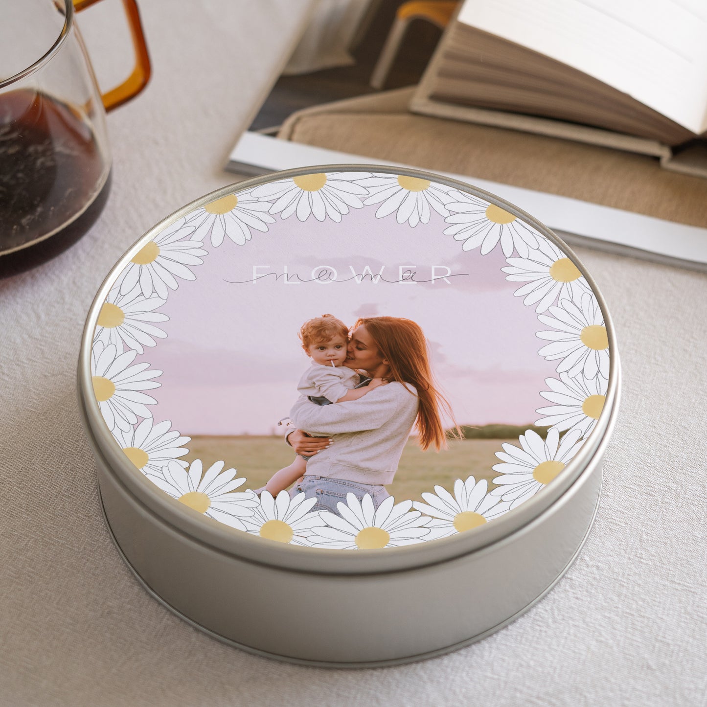 Boite métallique Objets Ronde Mama Flower photo N° 1