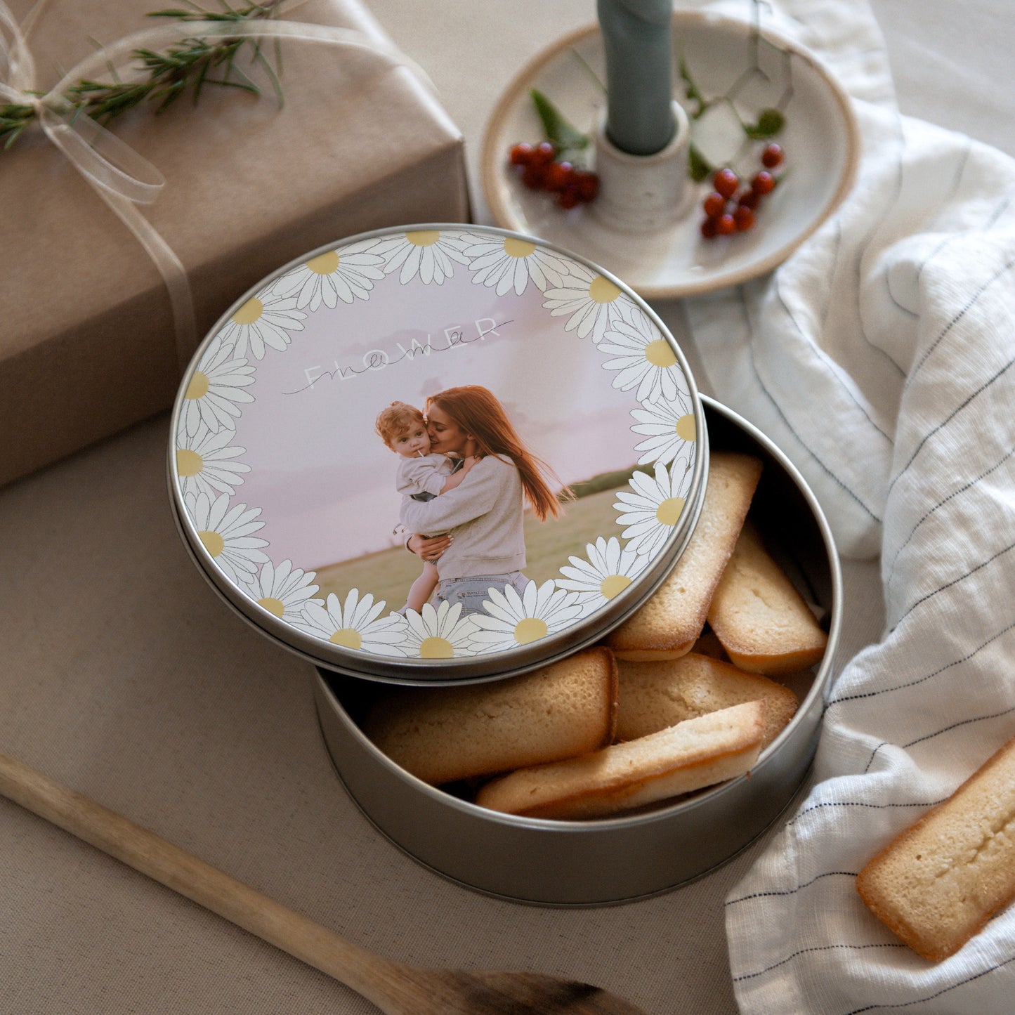 Boite métallique Objets Ronde Mama Flower photo N° 3