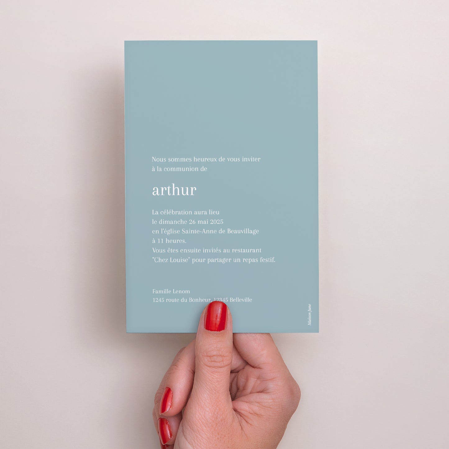 Faire-part Communion Portrait Palma Azul photo N° 3