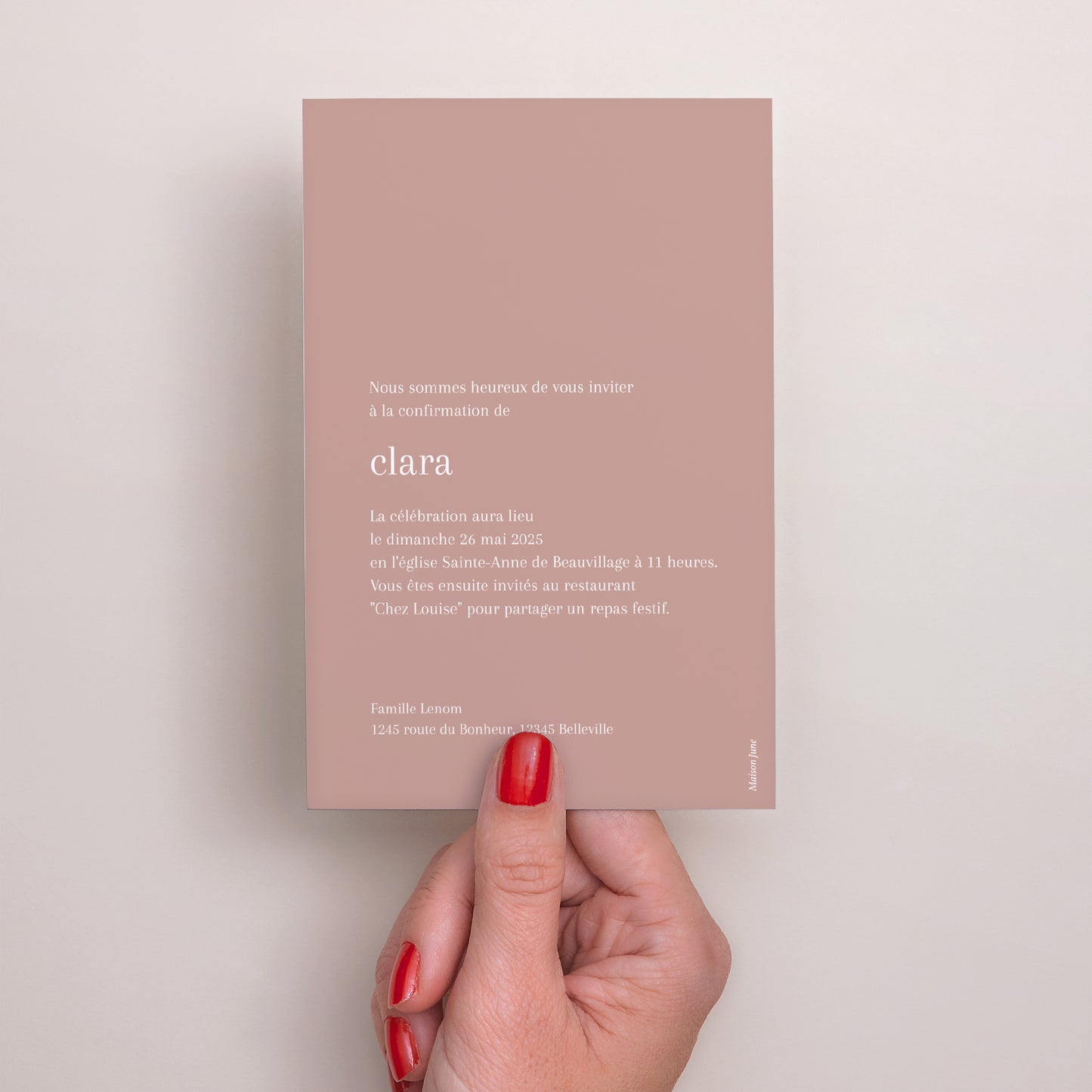 Faire-part Confirmation Portrait Confirmation pêche fille photo N° 3