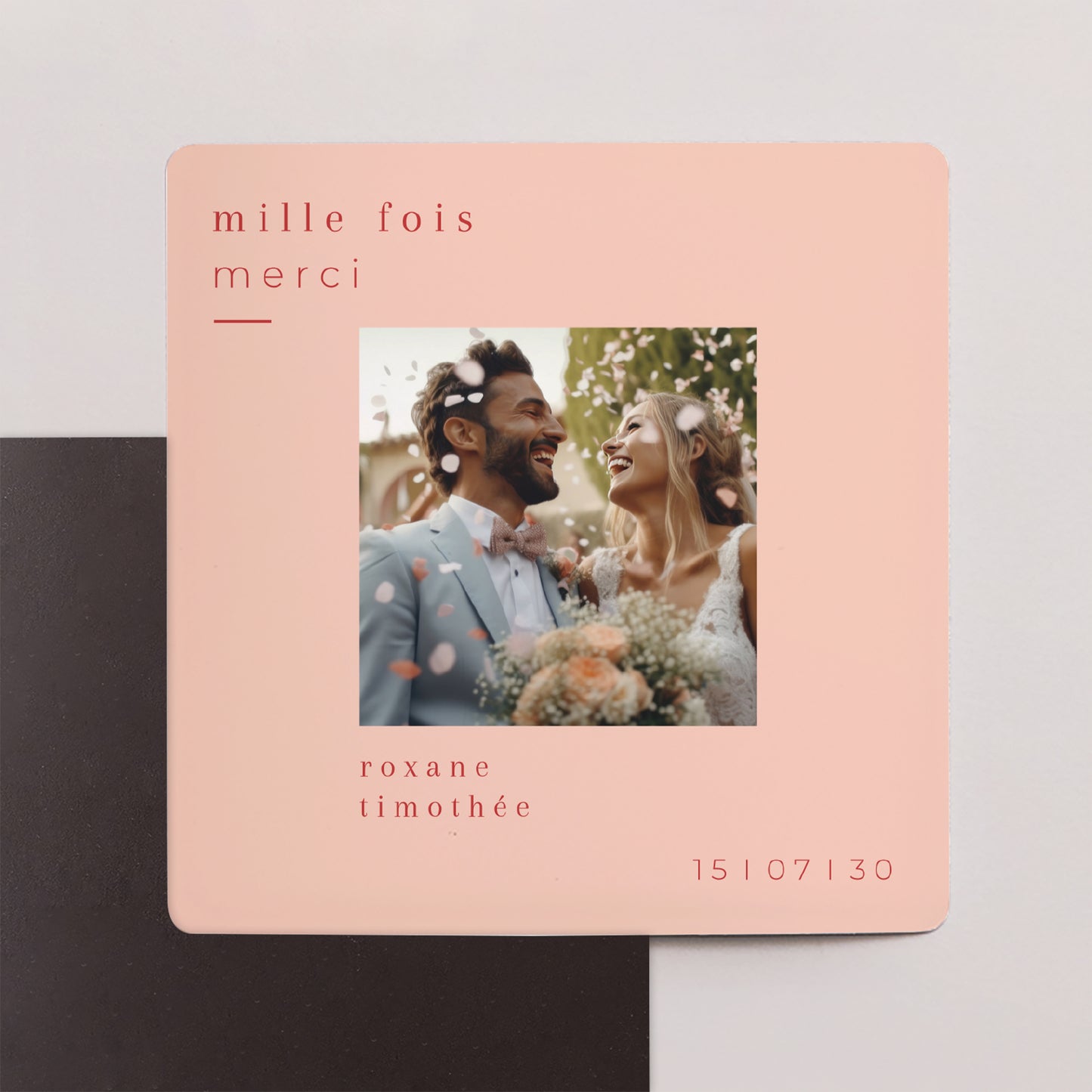 Remerciements Mariage Lot de 9, magnétique Un été acidulé photo N° 1