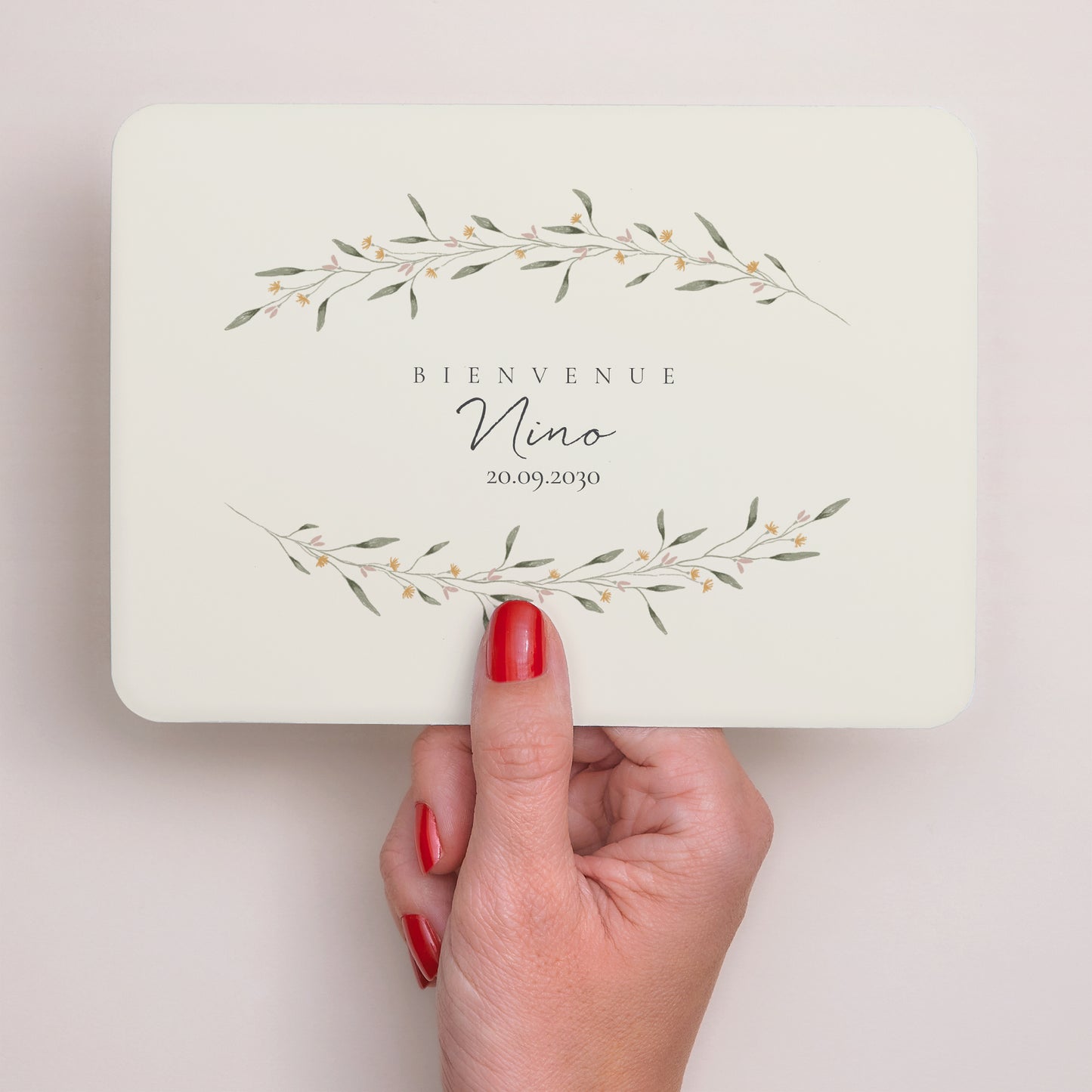 Faire-part Naissance Paysage, bords arrondis Décor Floral photo N° 3