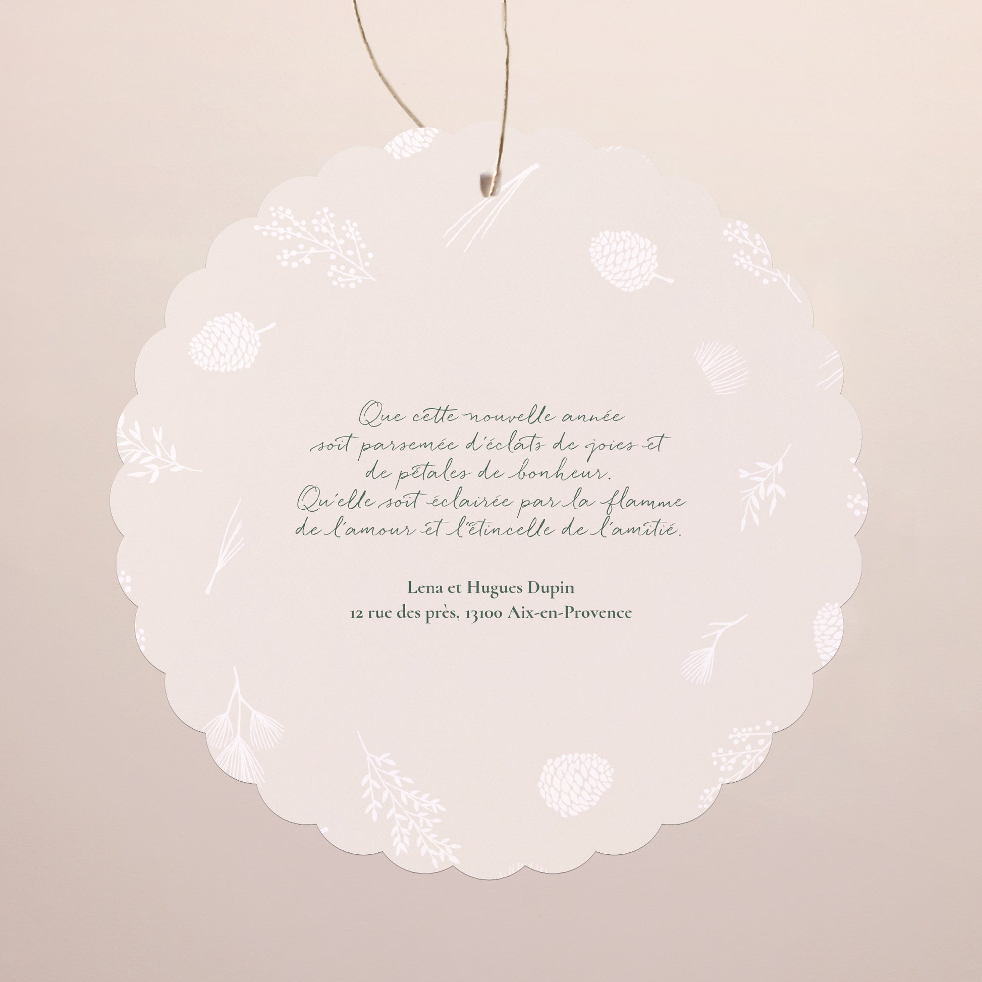 Carte de Noel Fin d'année À suspendre Tendre Noël photo N° 2