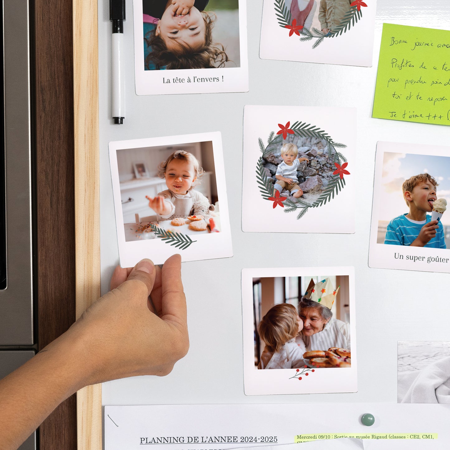 Tirage photo Fin d'année Lot de 12, magnétique Boule à souvenirs photo N° 2