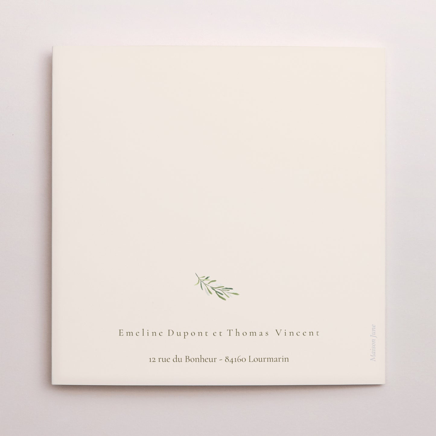 Faire-part Mariage Carré double volet Végétal, Eclats Dorés photo N° 3