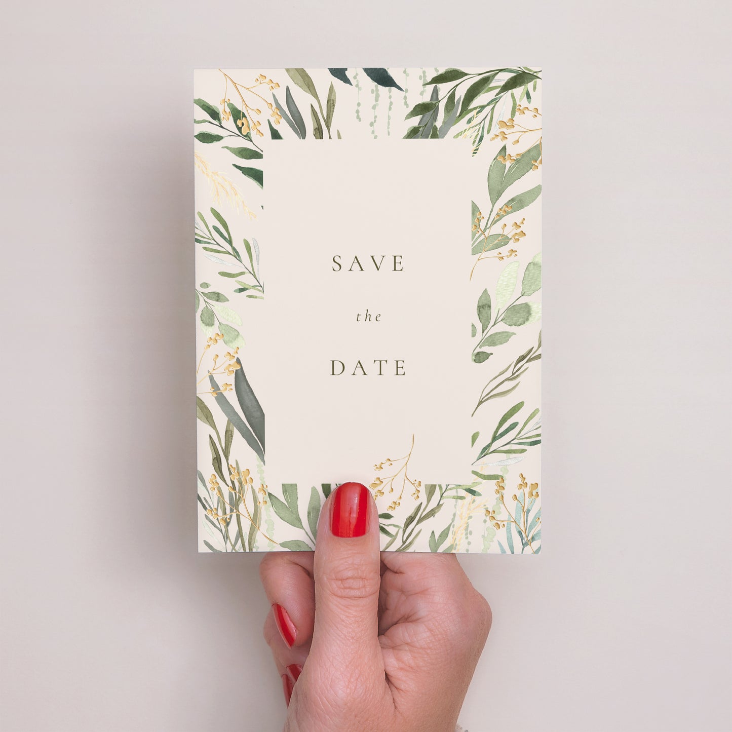 Save the date Mariage Portrait Végétal, Eclats Dorés photo N° 2