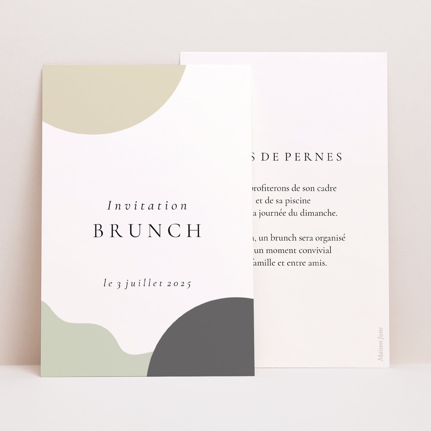 Invitations Mariage Portrait Ondulations Modernes photo N° 1