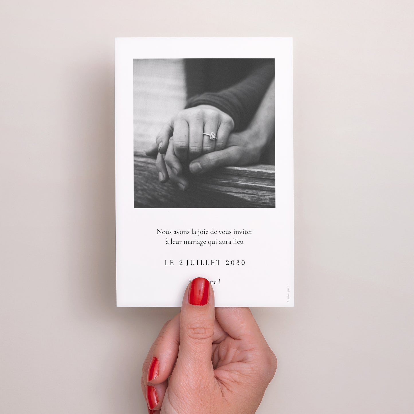 Save the date Mariage Portrait Ondulations Modernes photo N° 3