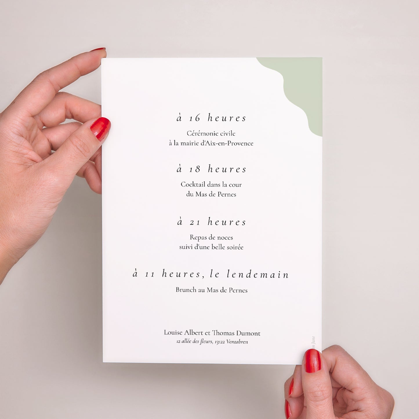 Faire-part Mariage Grand format rectangle Ondulations Modernes photo N° 3