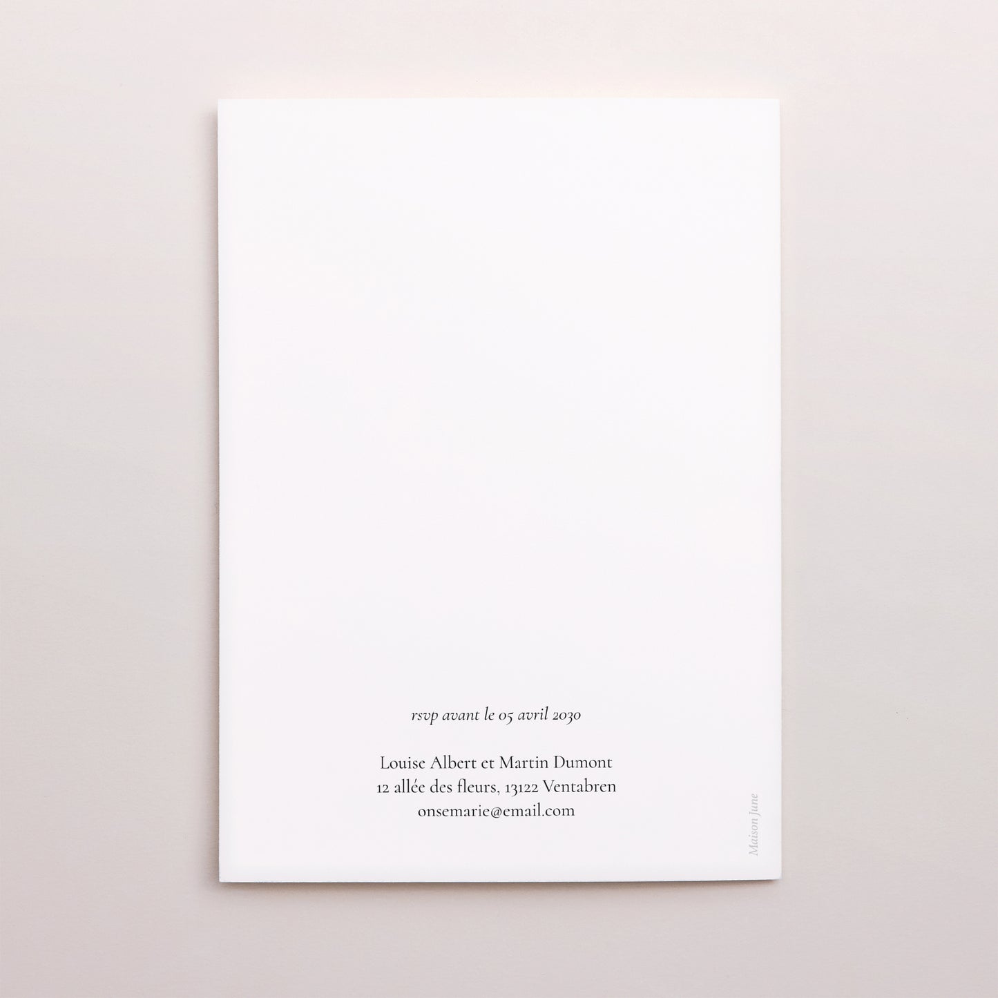 Faire-part Mariage Portrait double volet Ondulations Modernes photo N° 3