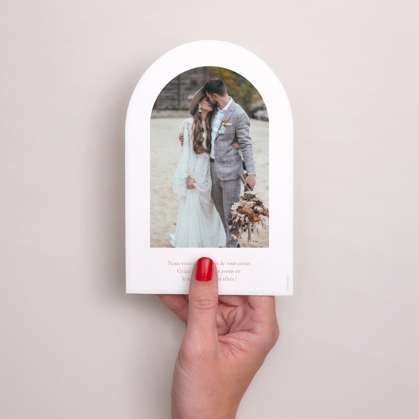 Remerciements Mariage Arche Pampa, cadre décentré photo N° 3