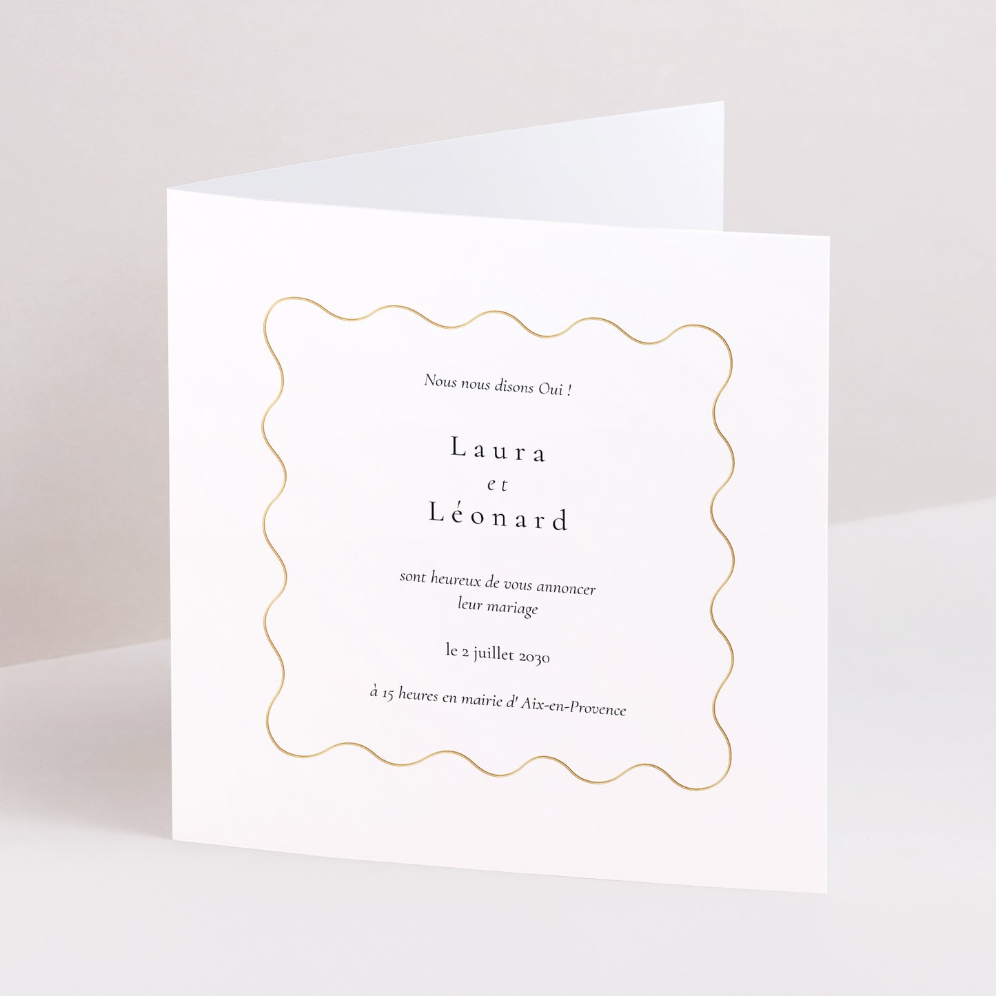Faire-part Mariage Carré double volet Ondulations d'Amour photo N° 1