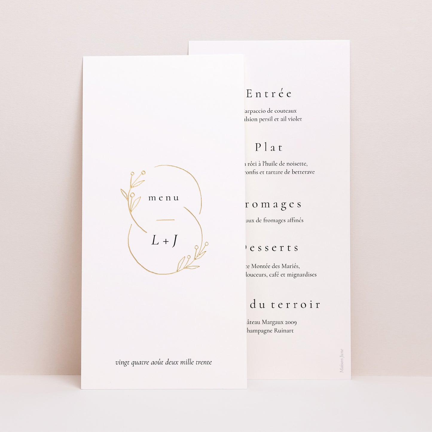 Menu Mariage Panoramique portrait Infini Floral photo N° 1