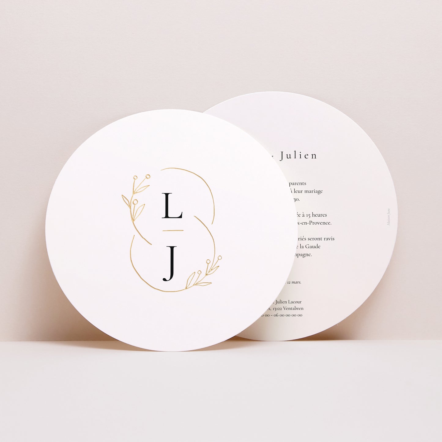 Faire-part Mariage Rond Infini Floral photo N° 1