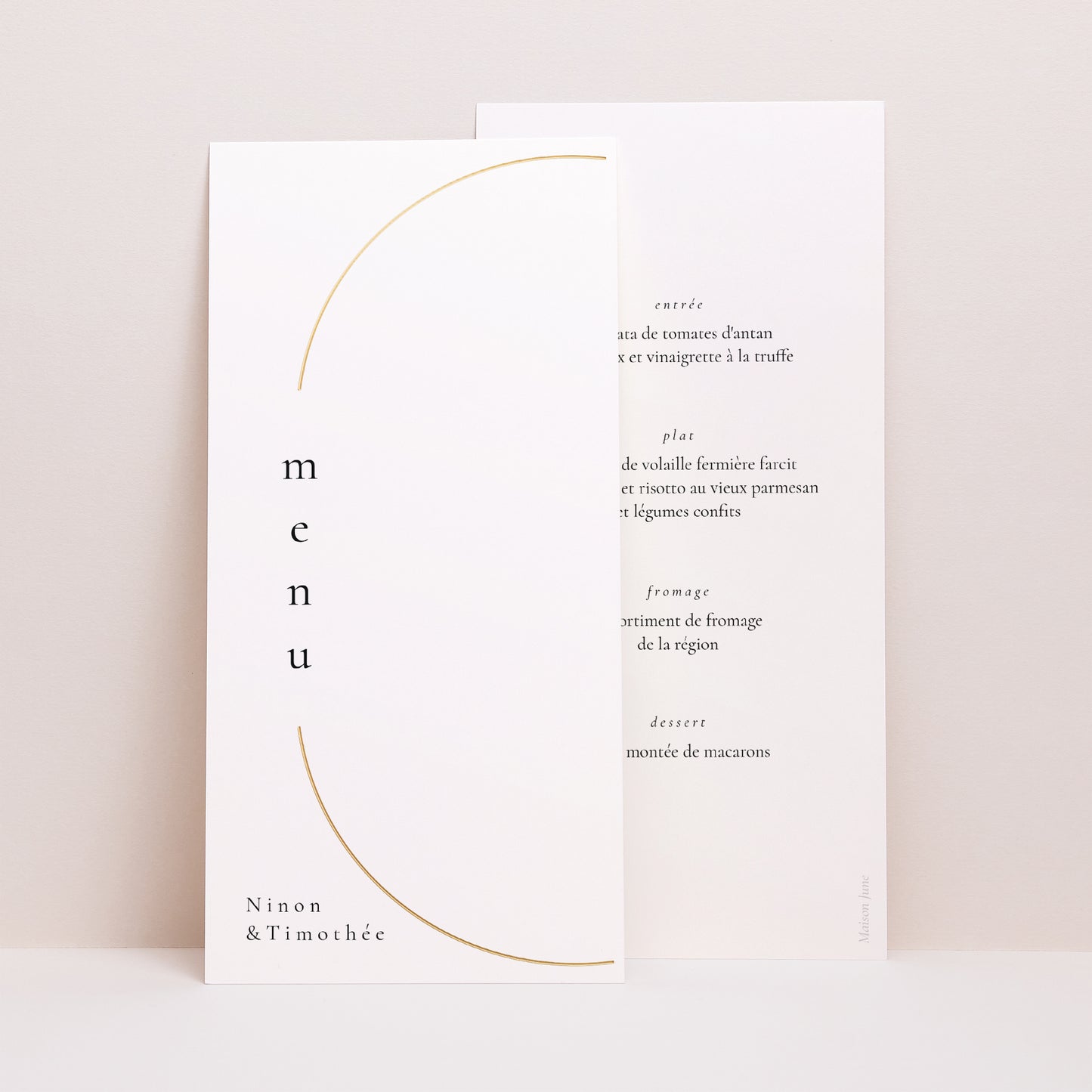 Menu Mariage Panoramique portrait Amour infini photo N° 1
