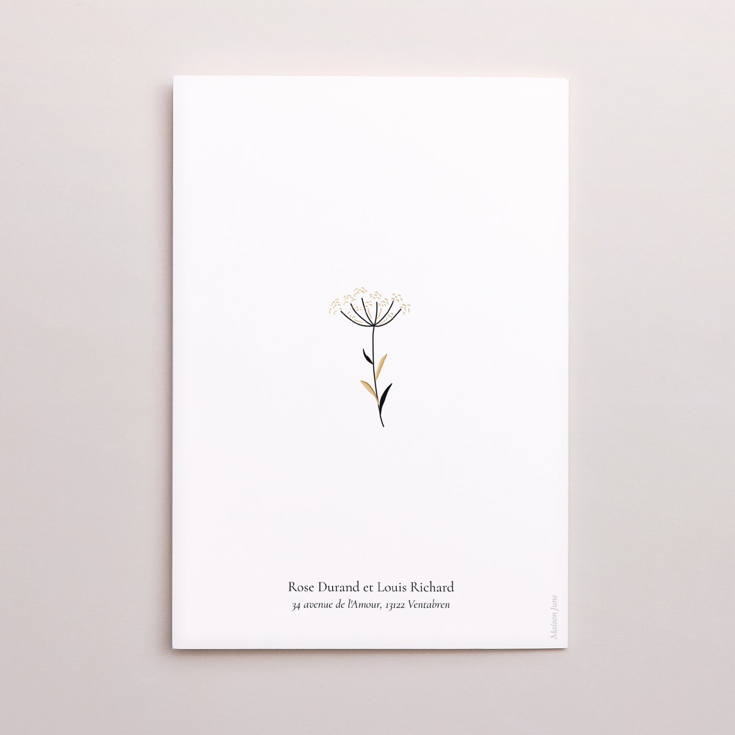 Remerciements Mariage Double volet portrait Harmonie Végétale photo N° 3