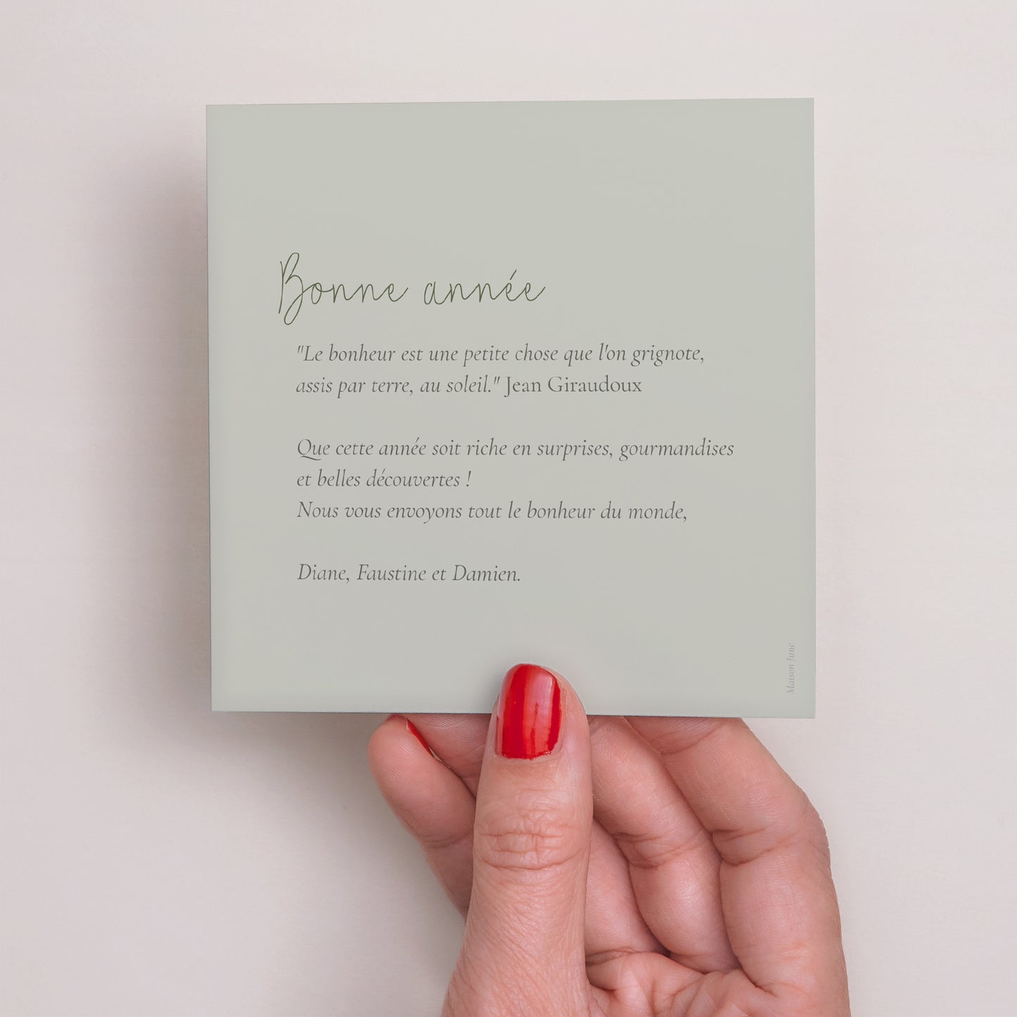 Carte de voeux Fin d'année Carré Biscuit d'hiver photo N° 3