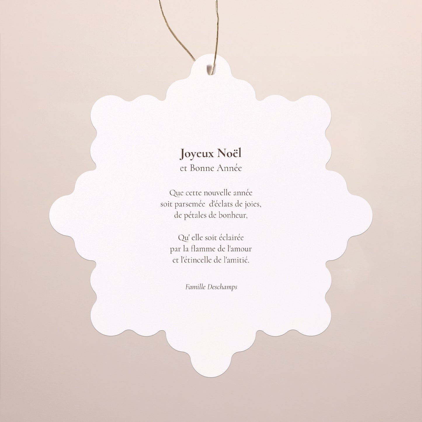 Carte de Noel Fin d'année Flocon à suspendre Solstice d'hiver photo N° 2