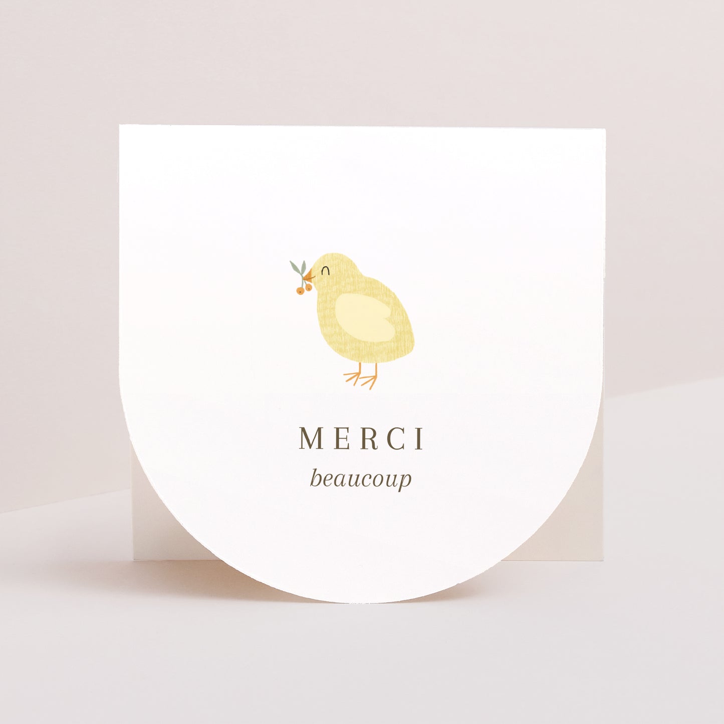 Remerciements Naissance Carré double volet demi-lune Poussin & motifs photo N° 1