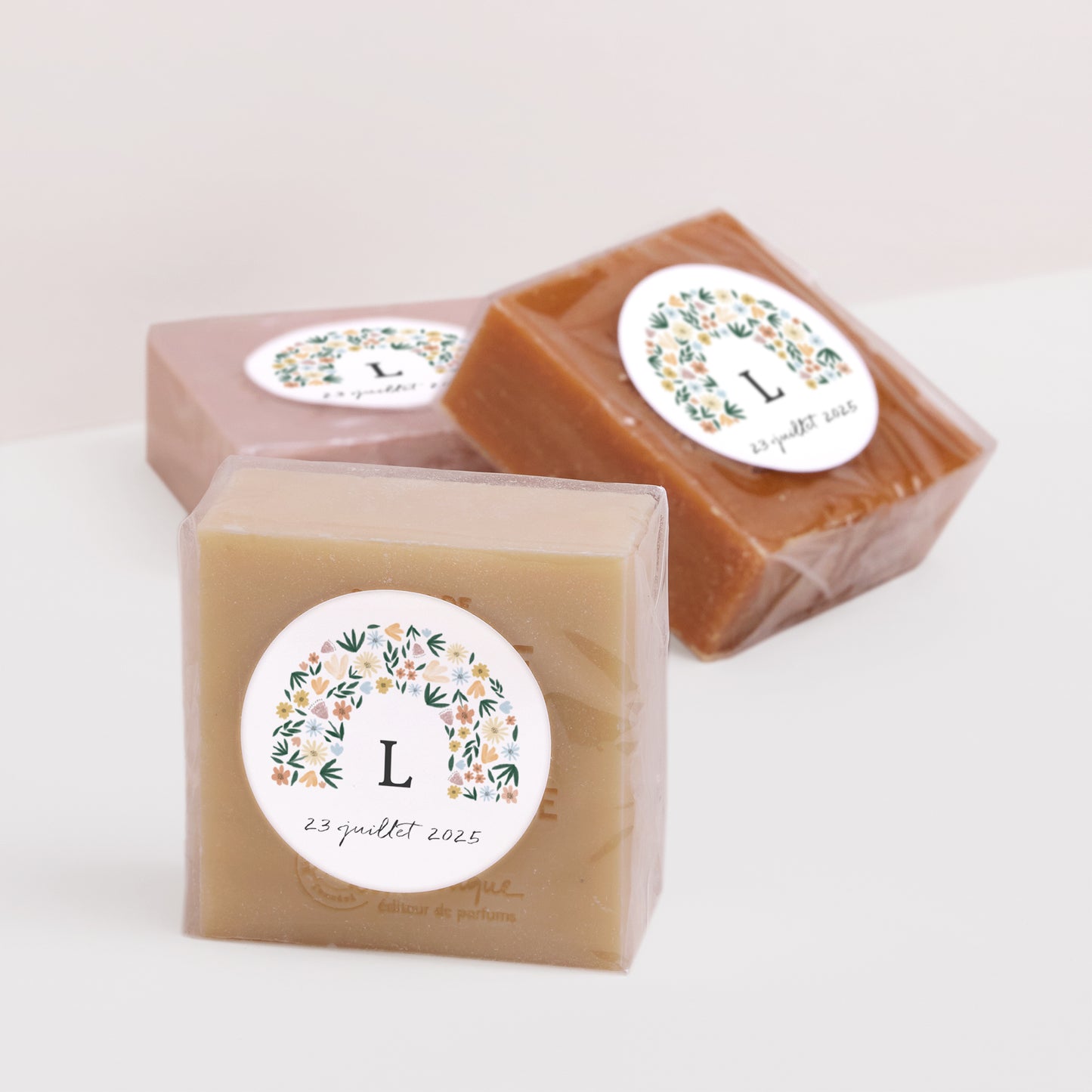 Sticker Naissance Rond Arc en fleurs Printanier photo N° 2