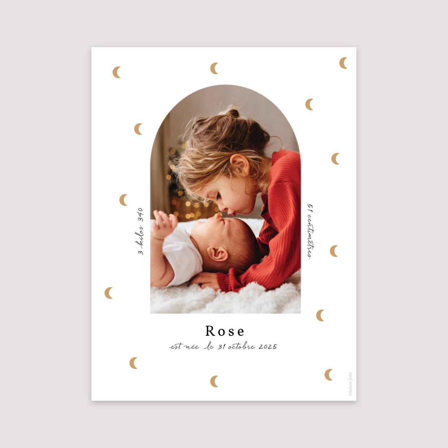 Affiche Naissance Portrait 30 x 40 cm Clair de Lune photo N° 2