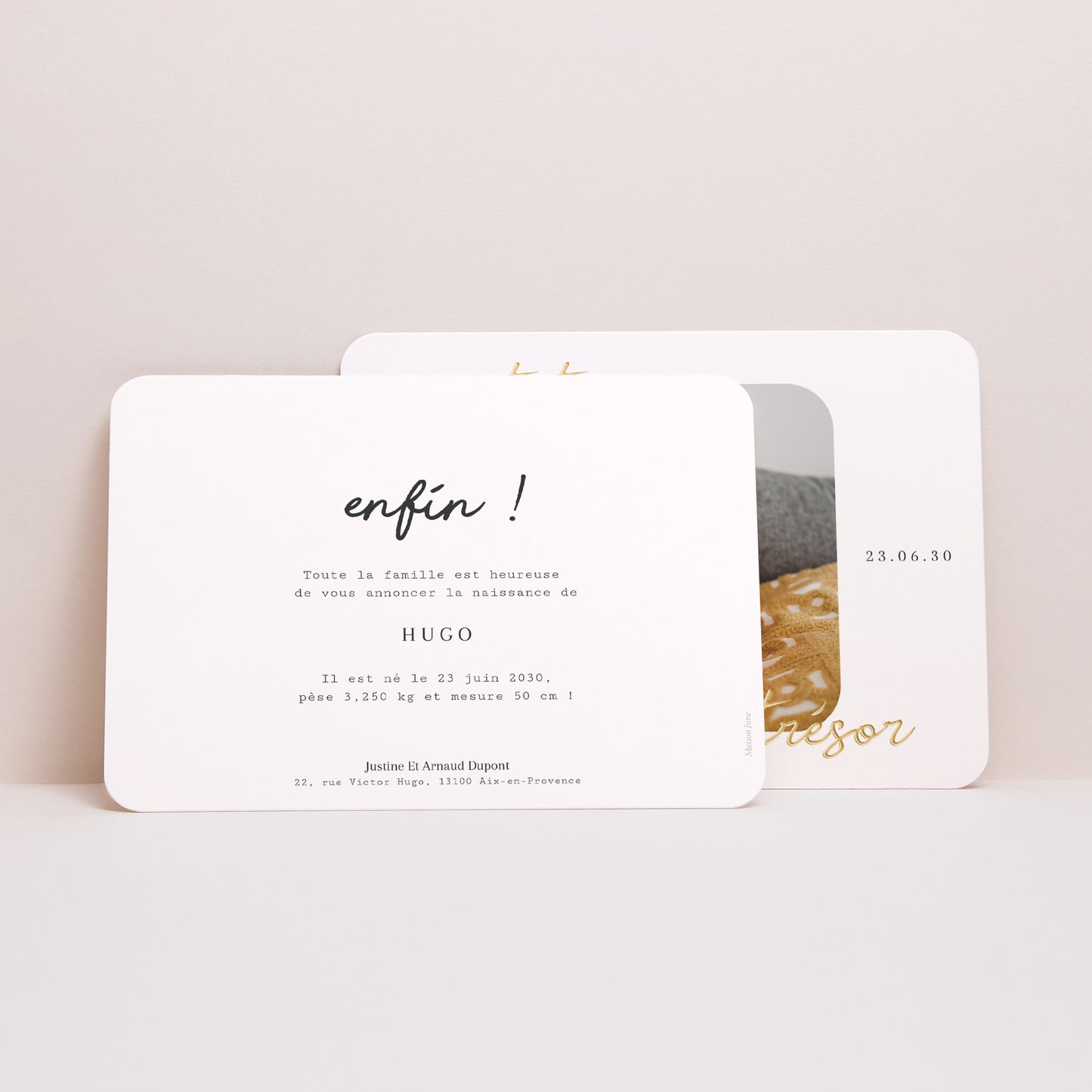 Faire-part Naissance Paysage, bords arrondis Petit Trésor photo N° 3