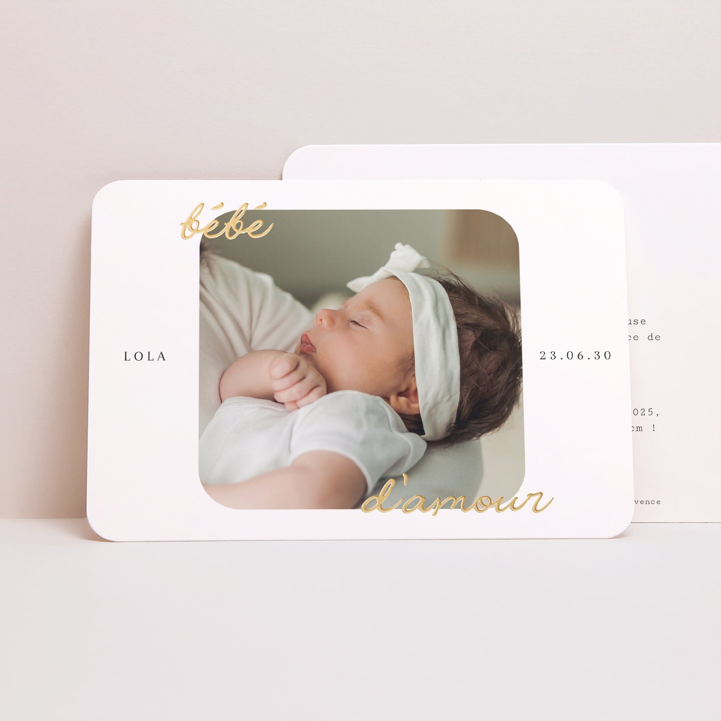 Faire-part Naissance Paysage, bords arrondis bébé d'amour photo N° 1