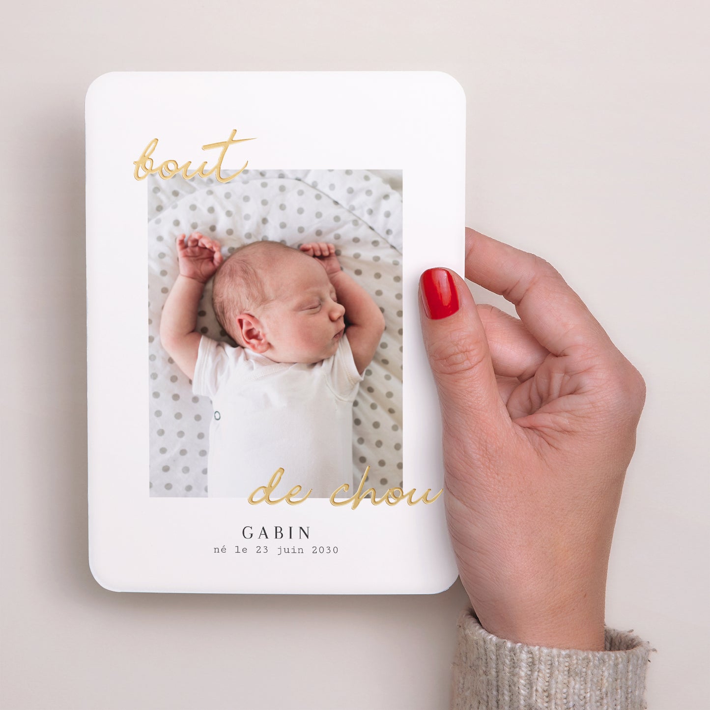Faire-part Naissance Portrait, bords arrondis bout de chou photo N° 2
